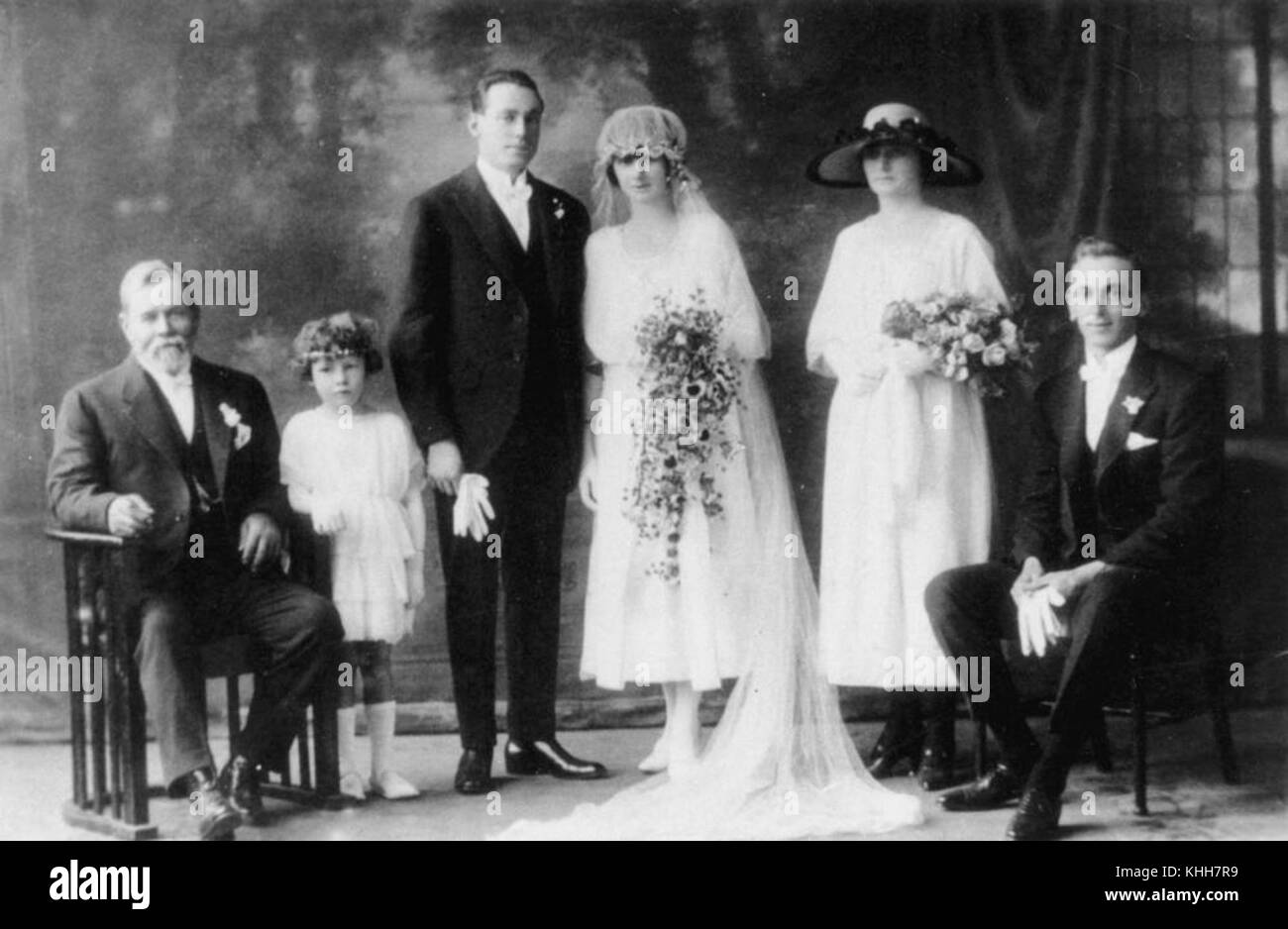 2 145287 Rose Bridges' wedding to Edward Robinson, Sandgate, 1920 Stock