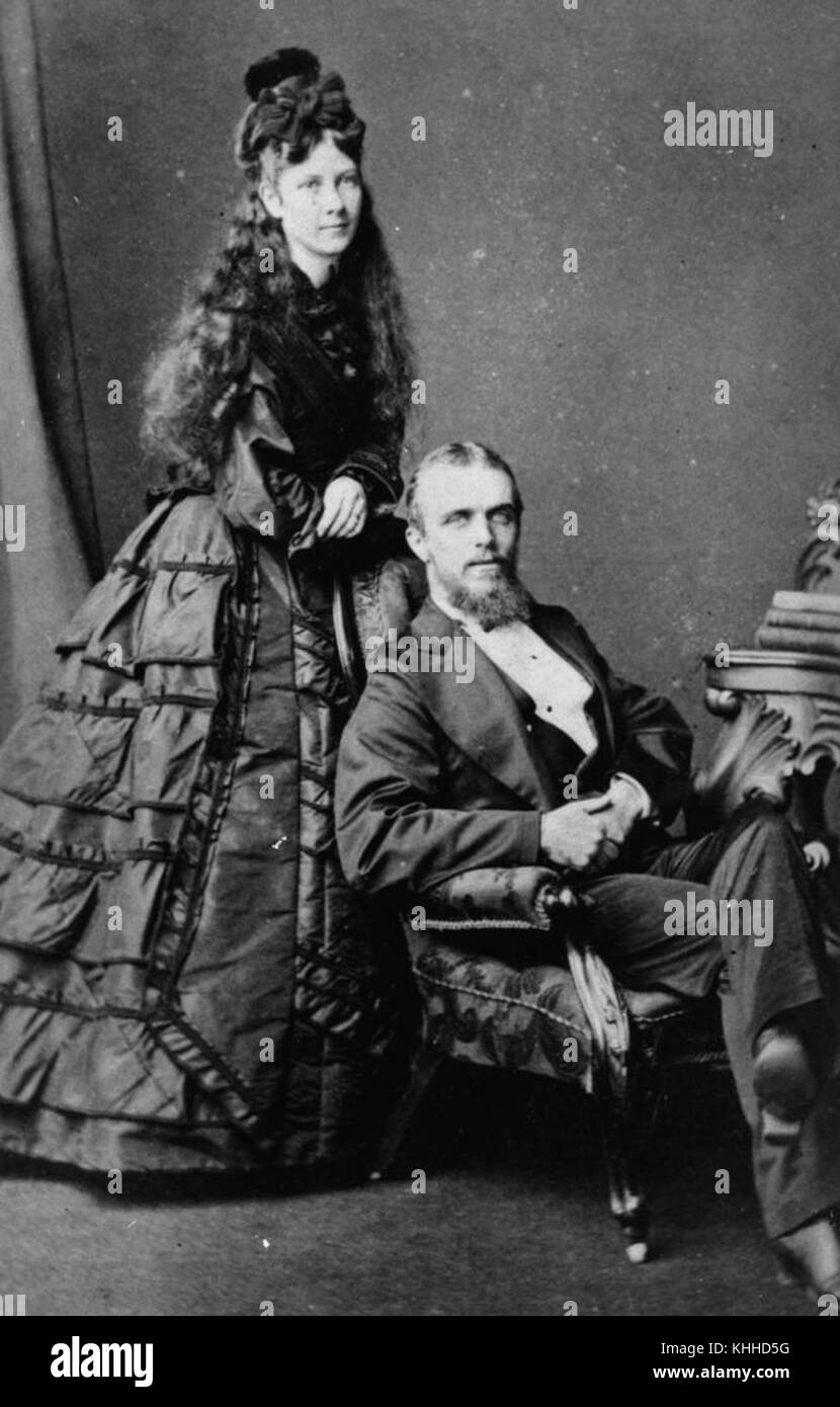 Thomas Bridson Cribb and Marion Lucy nee Foote on their wedding day June 1874 Stock Photo