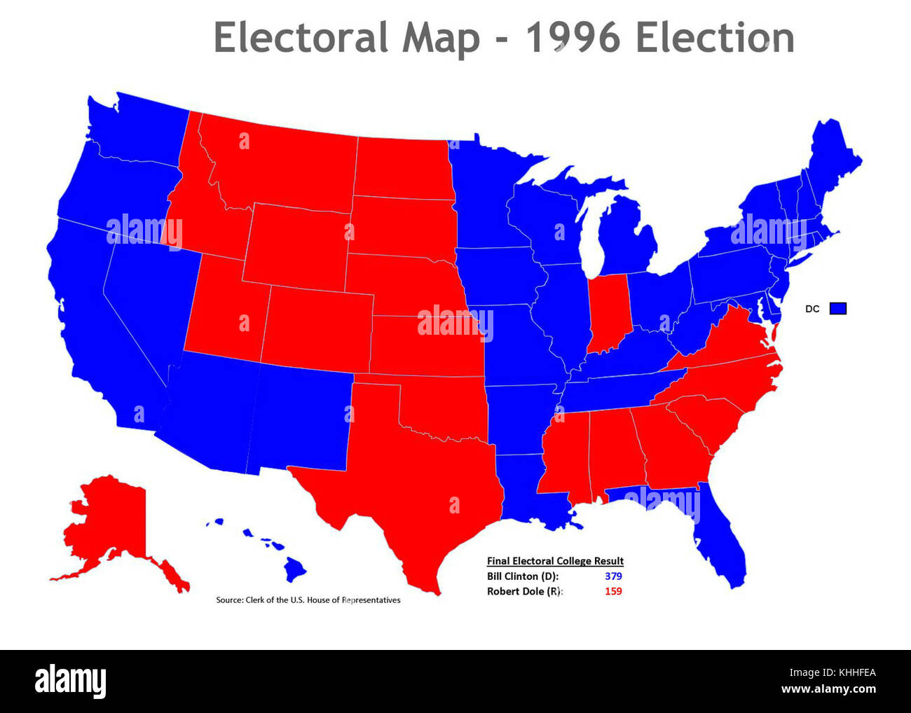 1996 election map (30254981734 Stock Photo Alamy