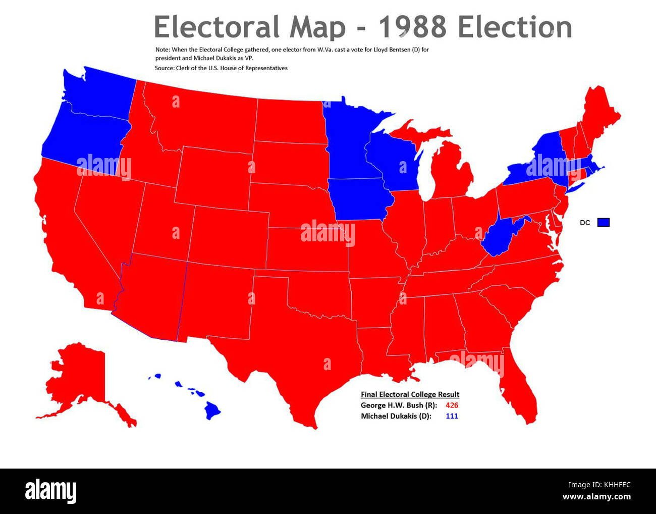 1988 election map (30798497561) Stock Photo