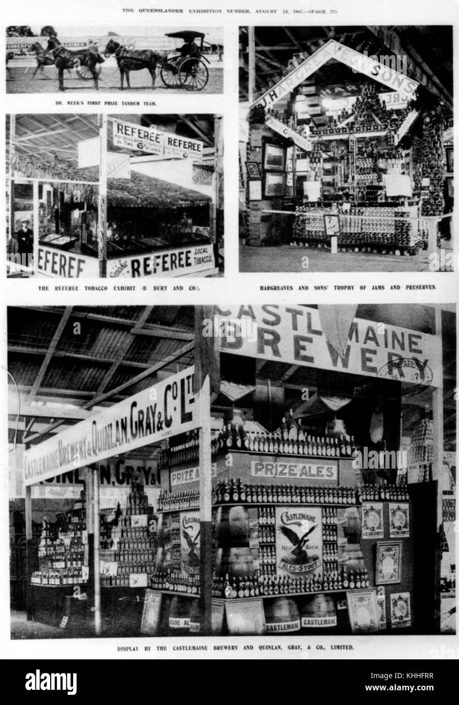 2 201799 Trade display stands at the Brisbane Exhibition, 1907 Stock