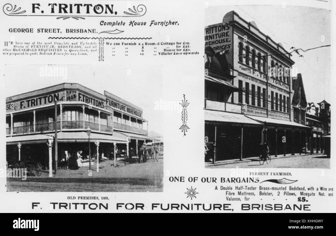2 189611 F. Tritton's Furniture Store in Brisbane, 1902 Stock Photo Alamy