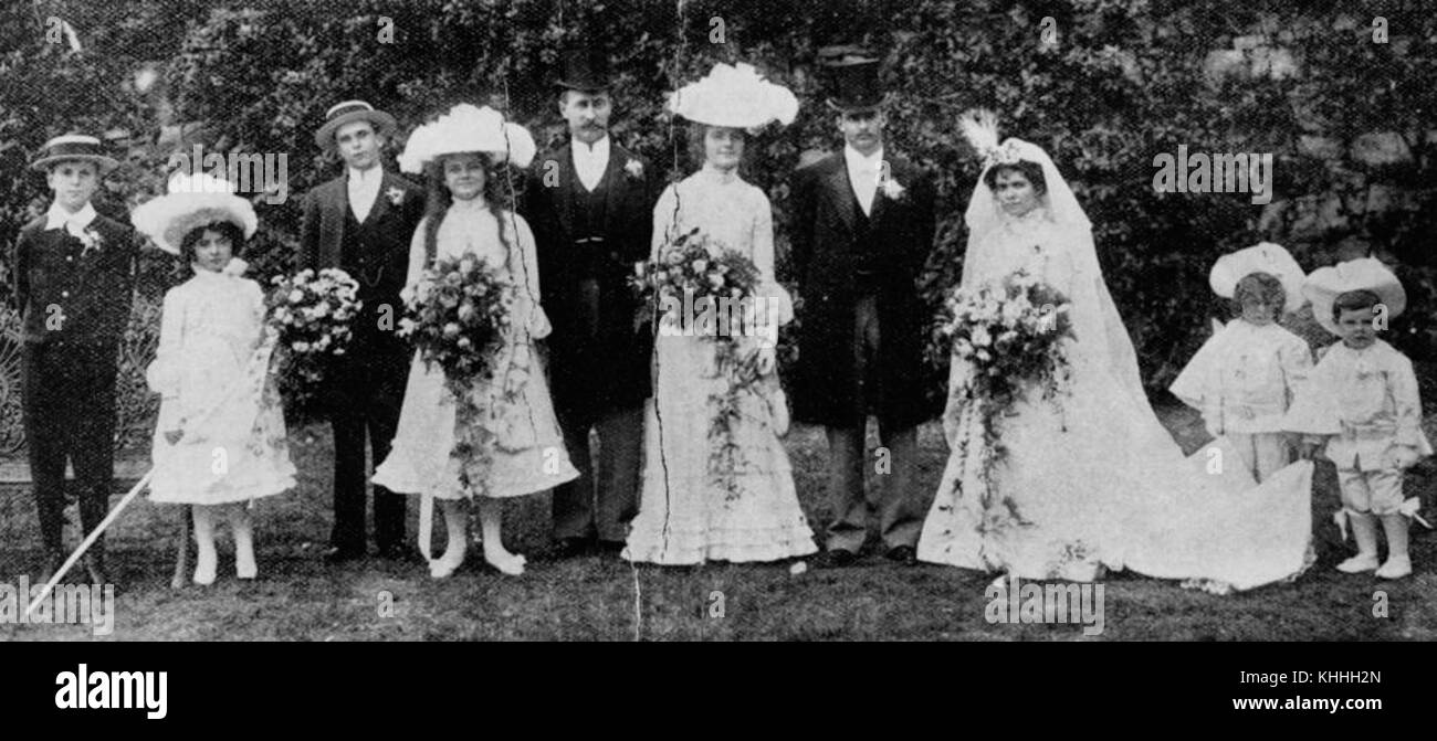 1 171583 Cribb family wedding party pictured at Brynhyfryd, Ipswich ...