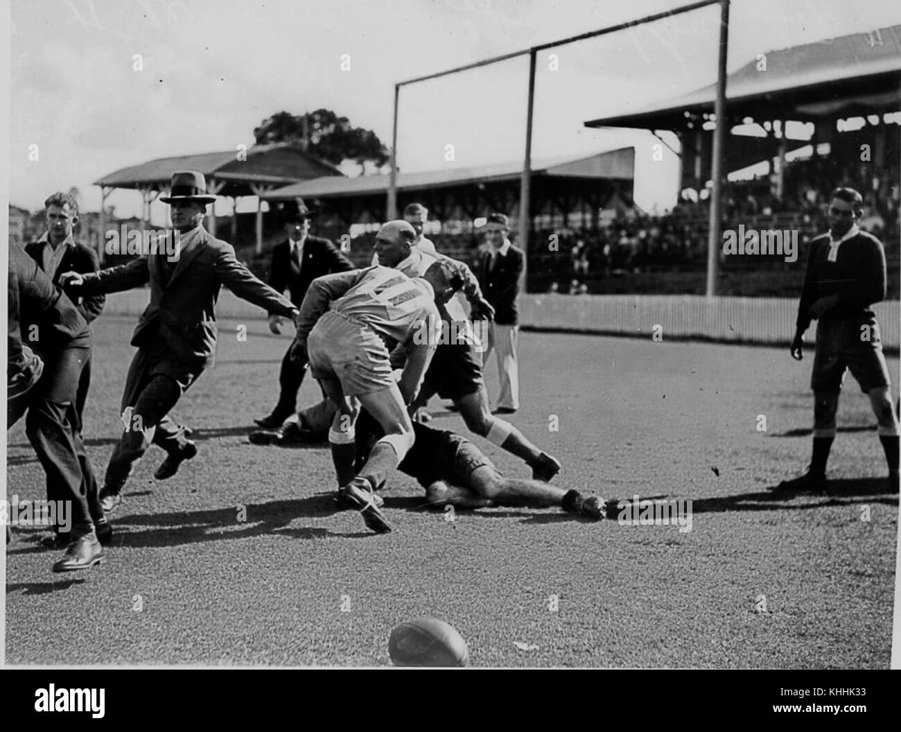 1 82727 Football brawl at The 'Gabba, April 1935 Stock Photo