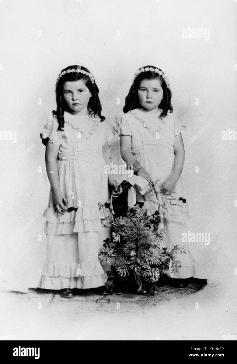 2 125919 Flower girls at a 1934 wedding Stock Photo Alamy