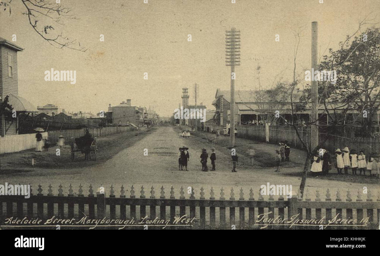 2 66731 Adelaide Street Maryborough, looking west, ca. 1904 Stock Photo