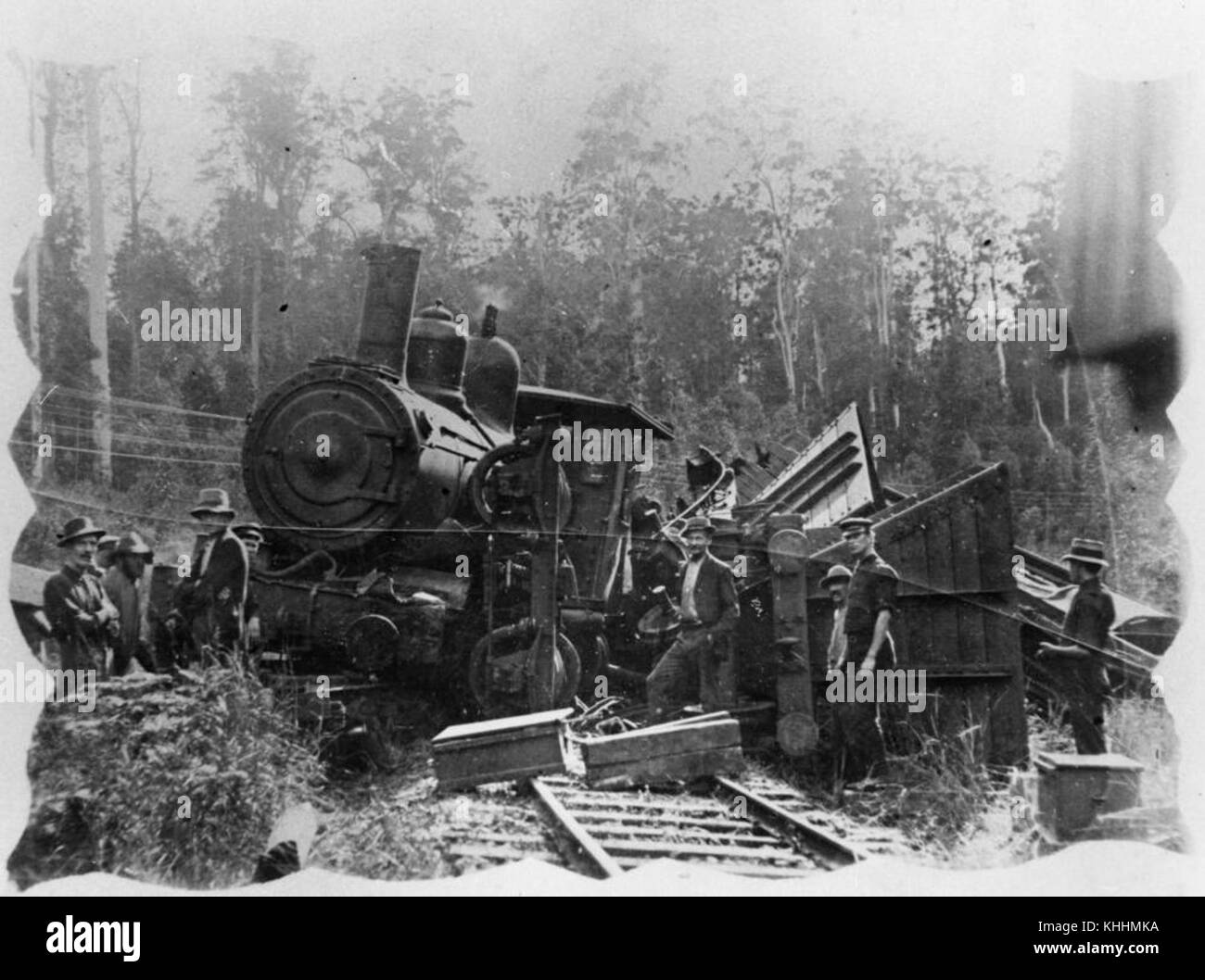 Photo 1917 Gilford Ontario "Train Accident"