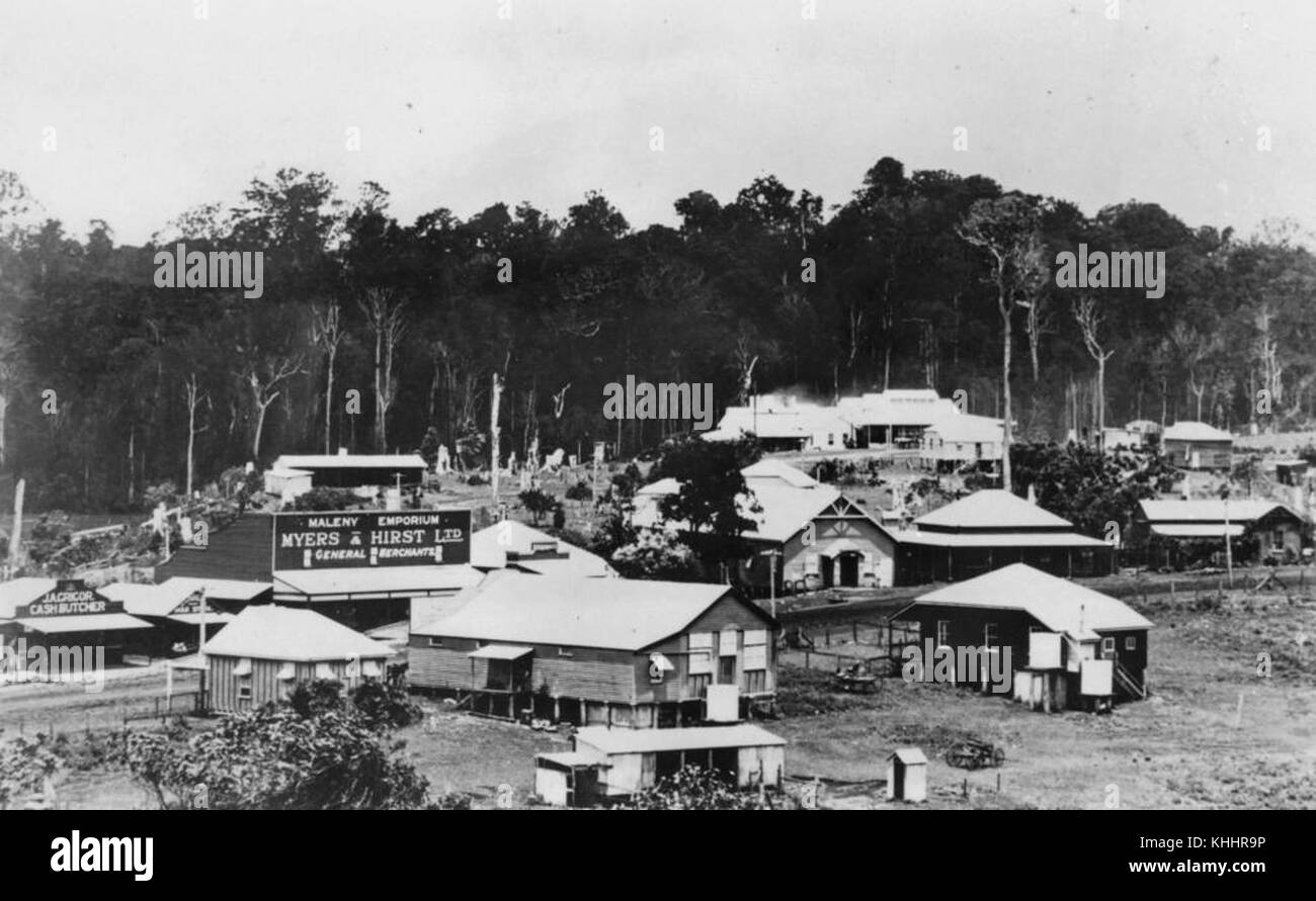 1 14130 Main centre of Maleny, ca. 1922 Stock Photo