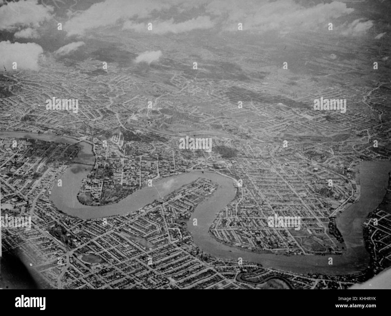 1 48748 Aerial view of Brisbane, ca. 1936 Stock Photo Alamy