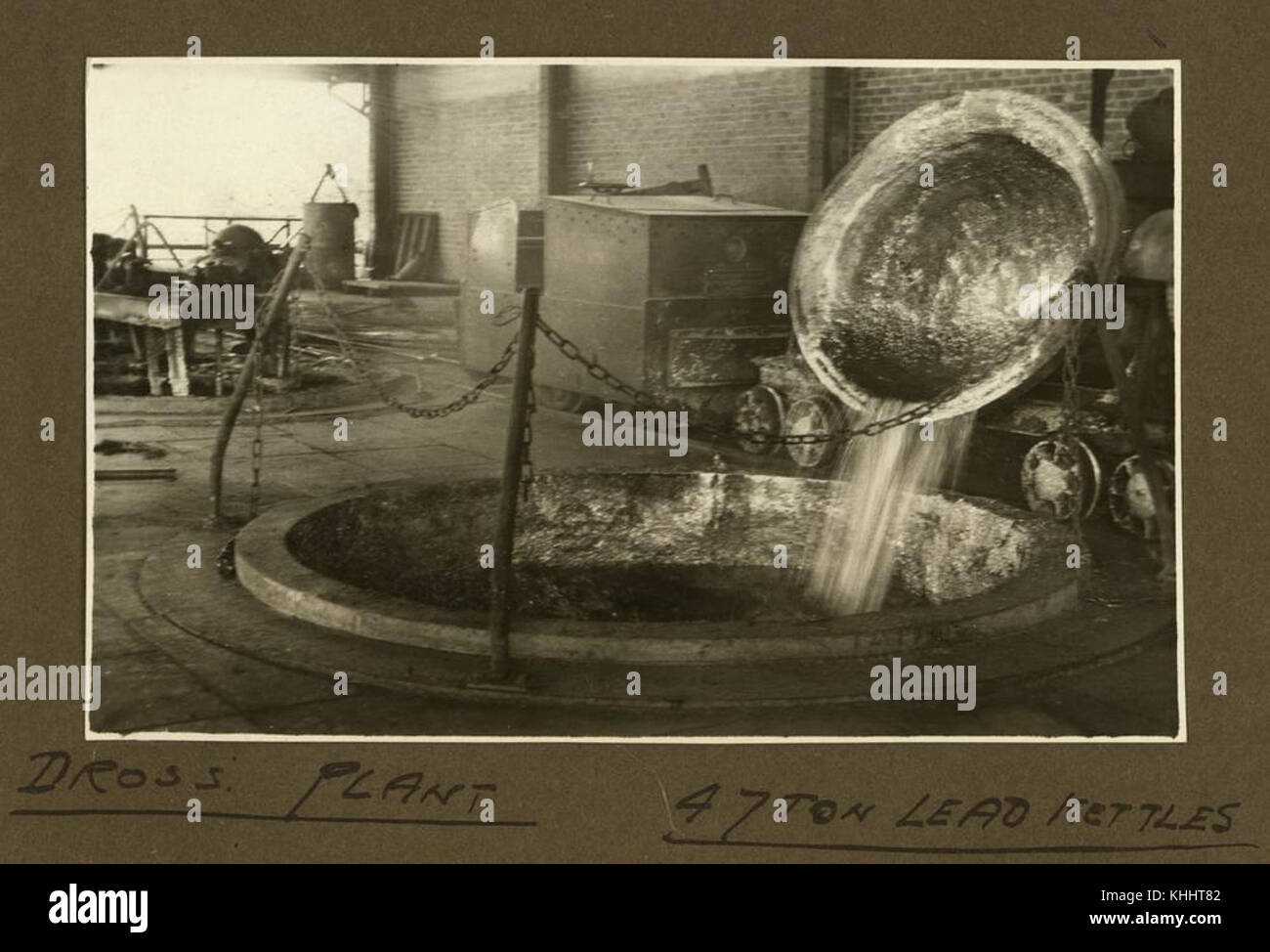 2 256798 Lead kettle in the smelter's dross plant, Mt. Isa Mines, 1932