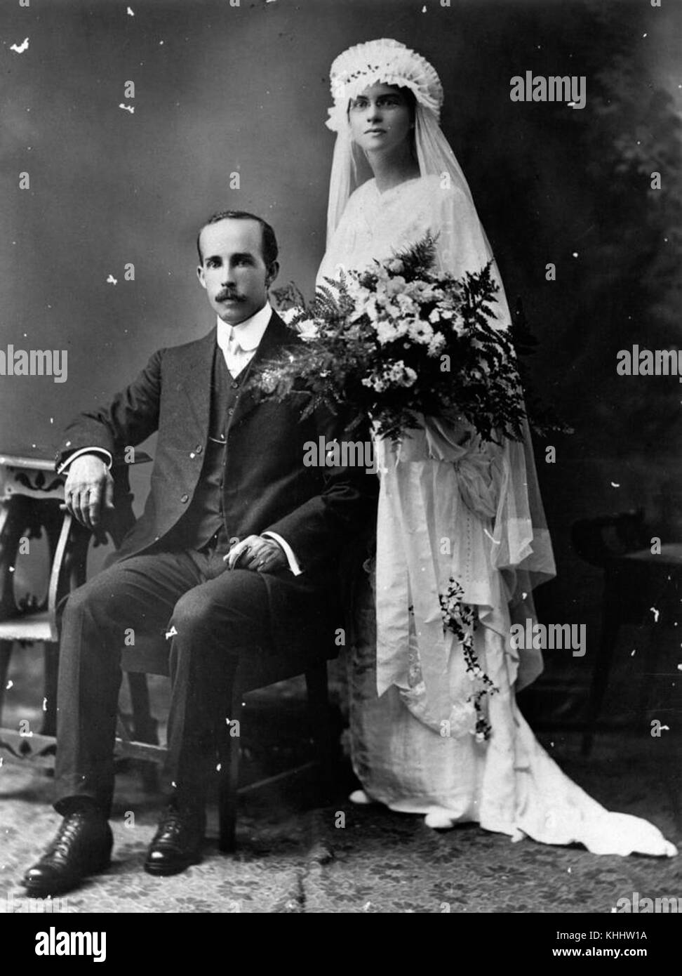 Wedding 1915 hi-res stock photography and images - Alamy, image size:972x1390