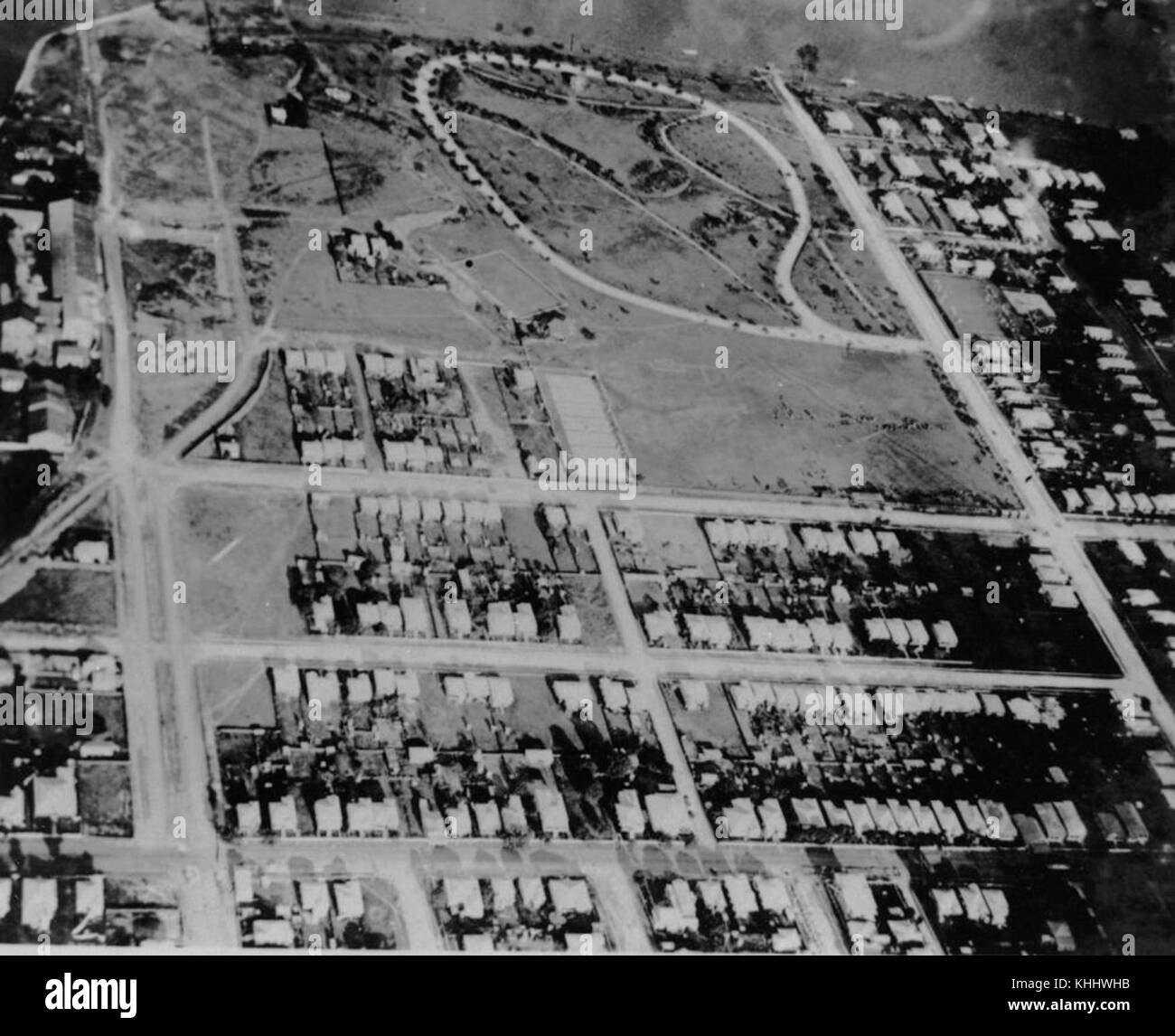 1 189011 Aerial view of New Farm showing New Farm Park, ca. 1925 Stock