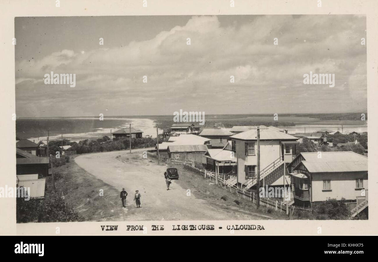 2 195767 View from the lighthouse at Caloundra, Sunshine Coast, Queensland, ca.1952 Stock Photo