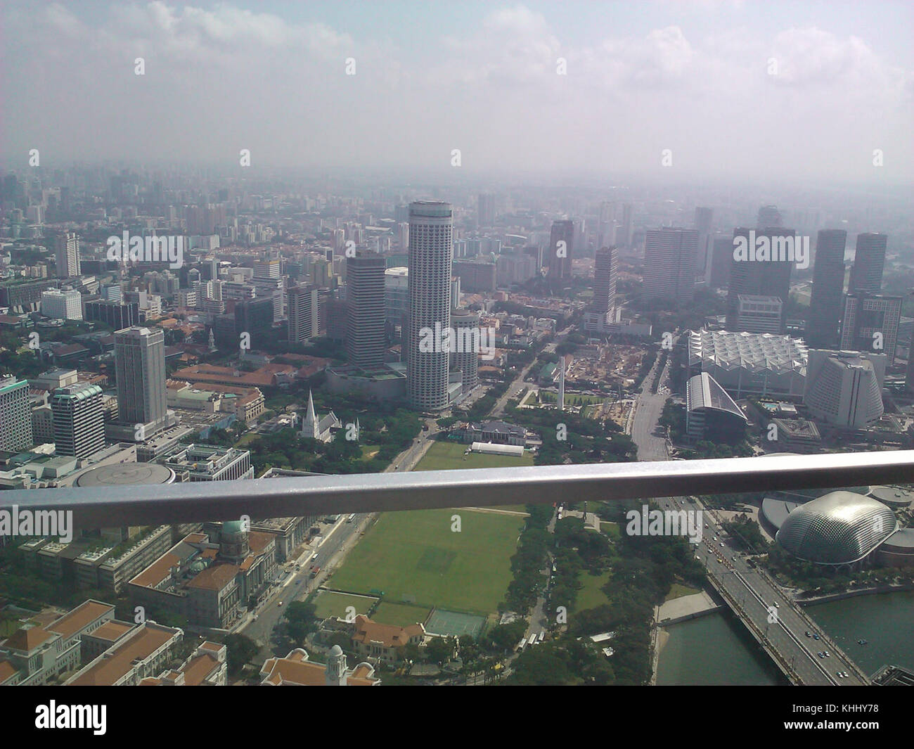 A spectacular view of the Civic District of Singapore from 1-Altitude Gallery - 20110812 Stock Photo