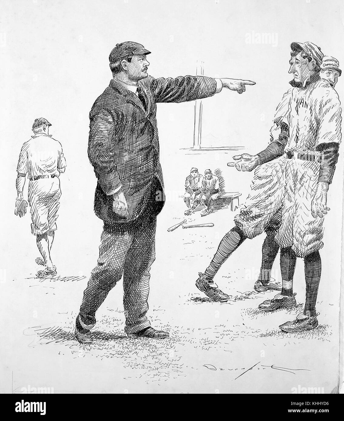 Baseball players sitting on bench Black and White Stock Photos & Images