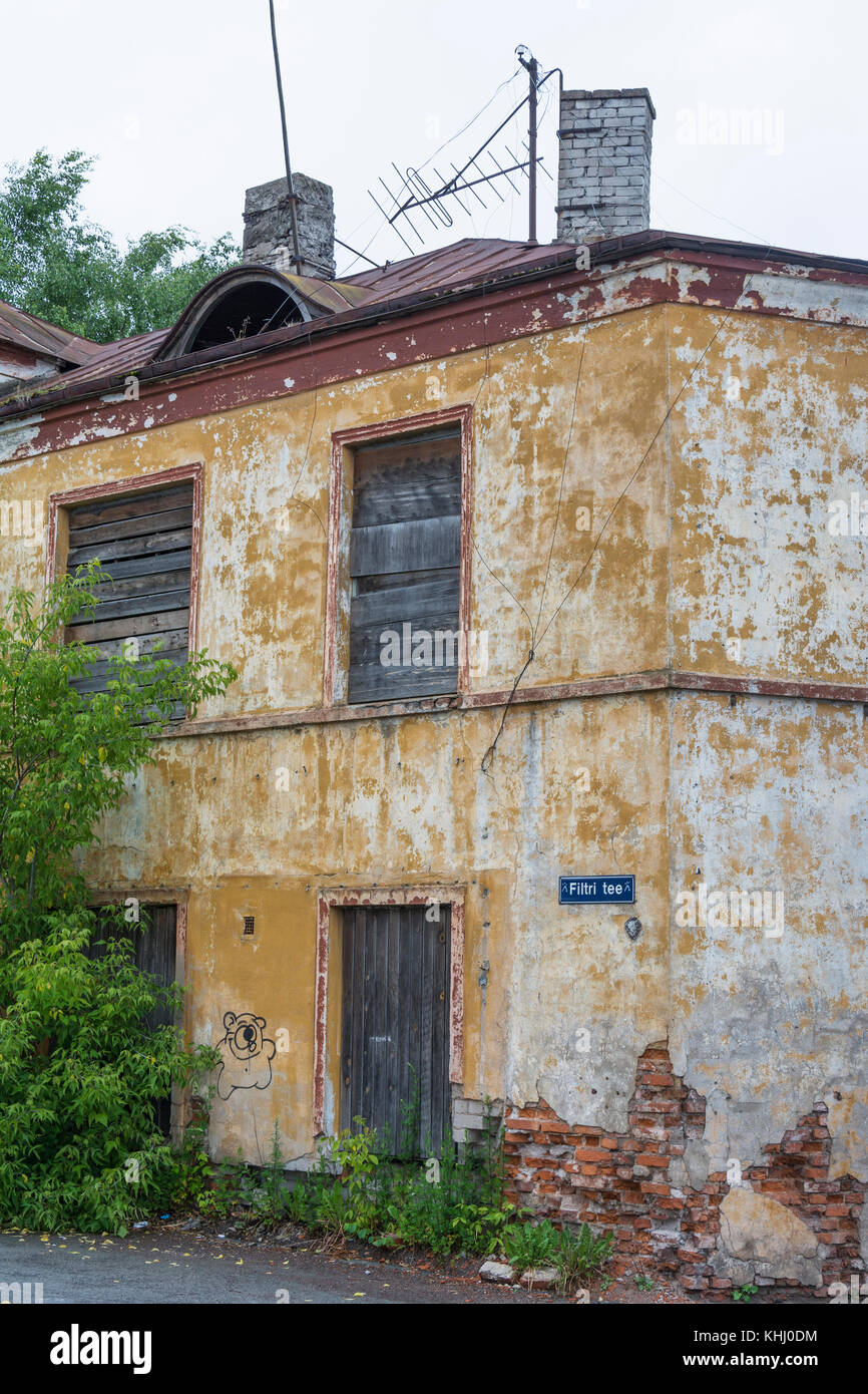 Old weathered building at Filtri street in Tallinn Estonia Stock Photo -  Alamy