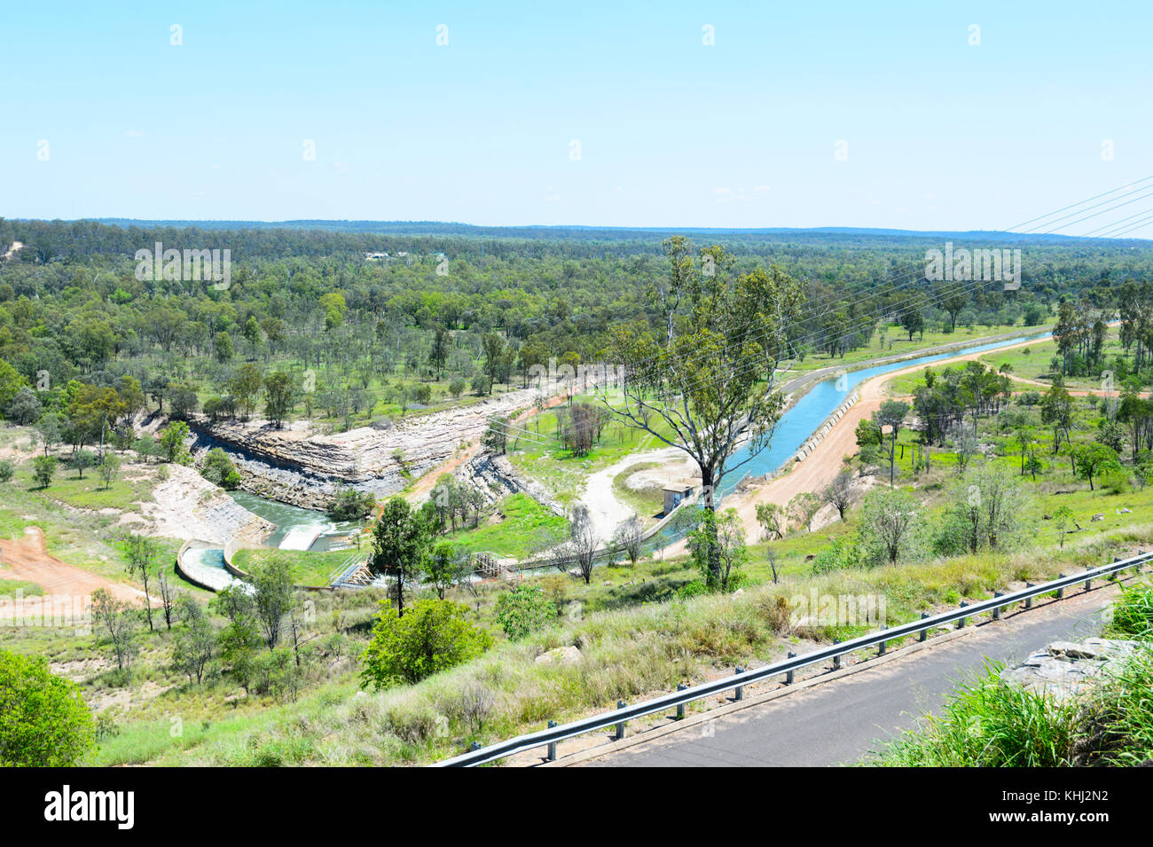 Irrigation canal running off Lake Maraboon at Fairbairn Dam, near