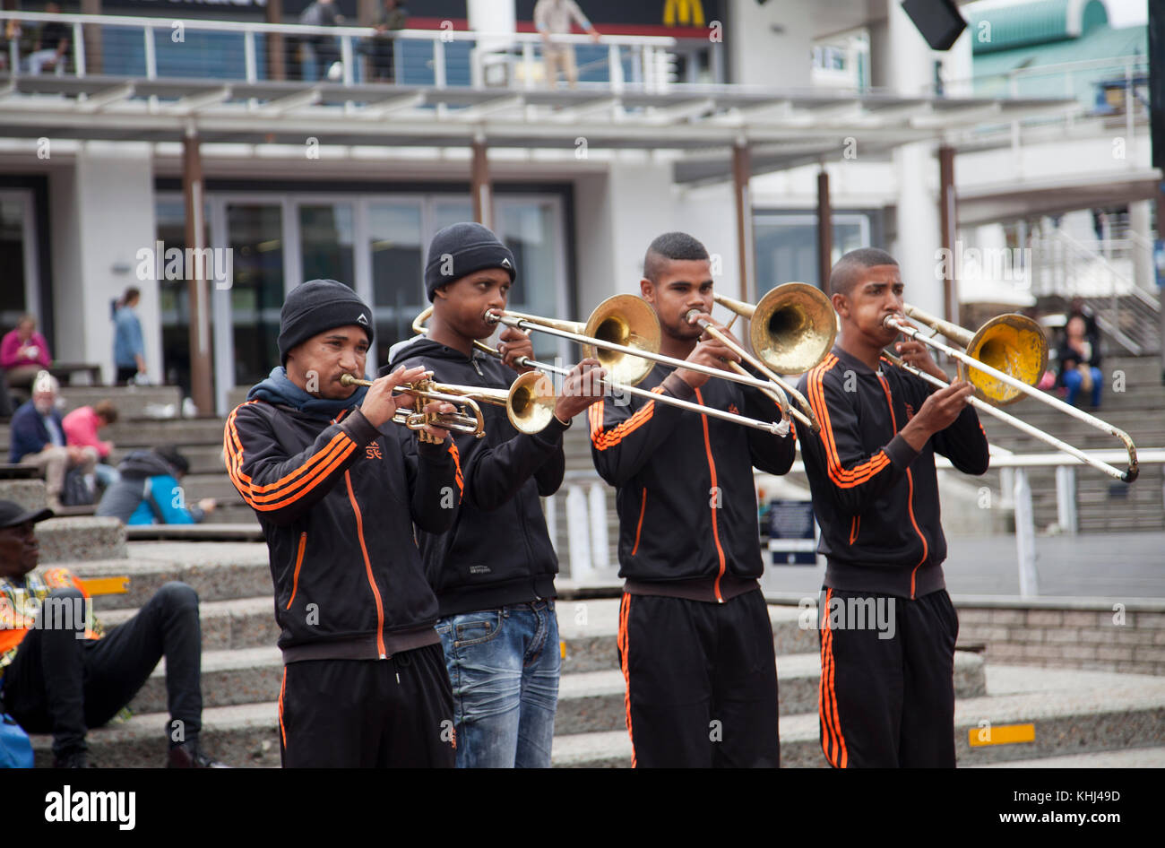 Trumpet Quartet Buskers at V&A Waterfront in Cape Town, South Africa