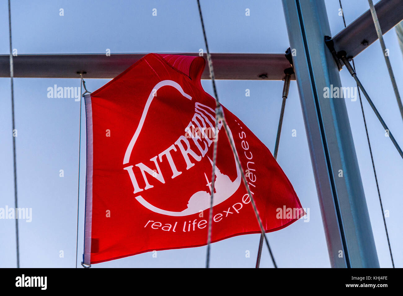 Intrepid flag sailing on a yacht Stock Photo Alamy