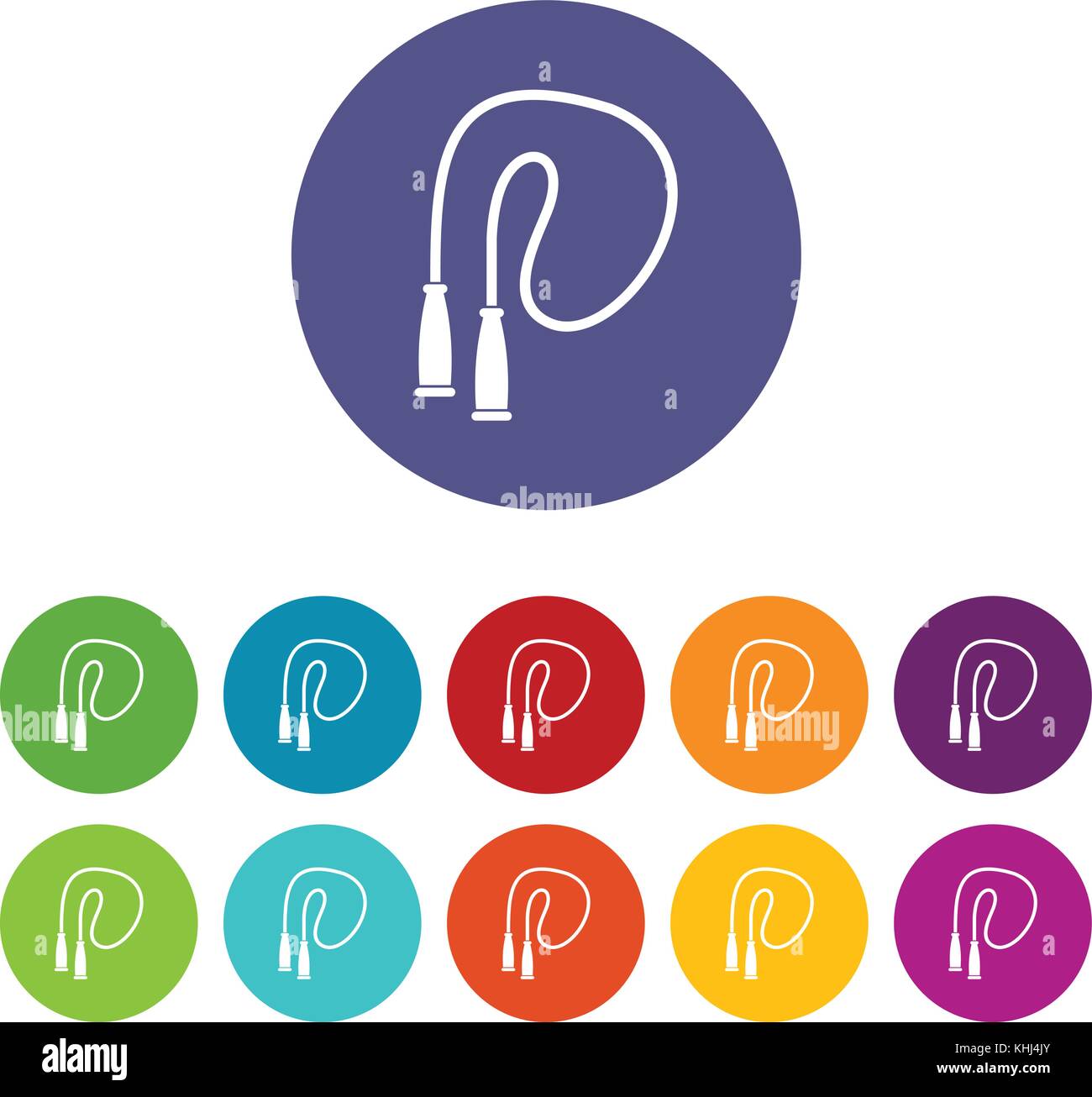 Skipping rope set icons Stock Vector