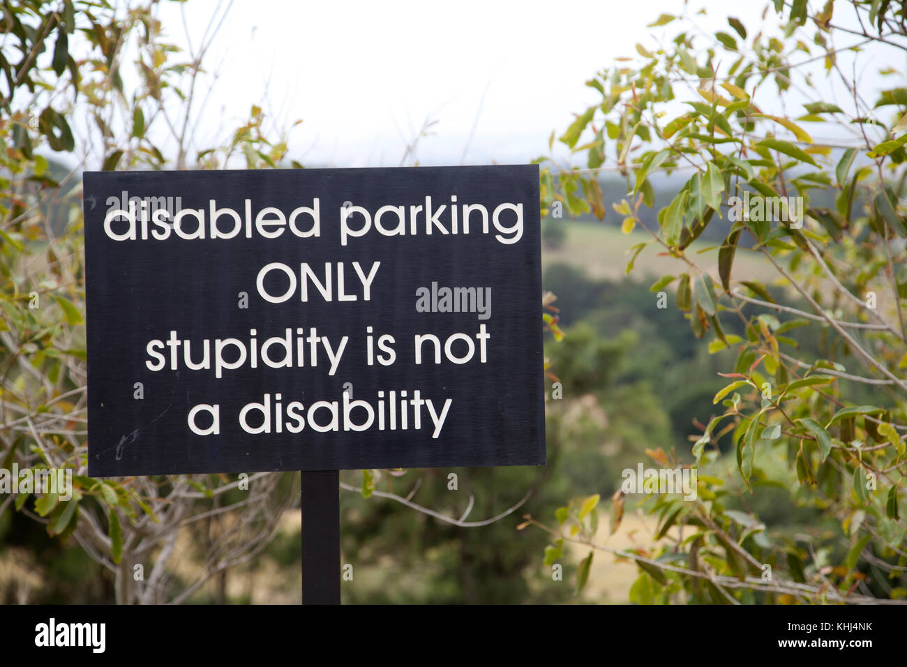 Disabled Parking Sign - Humor - Cape Town, South Africa Stock Photo