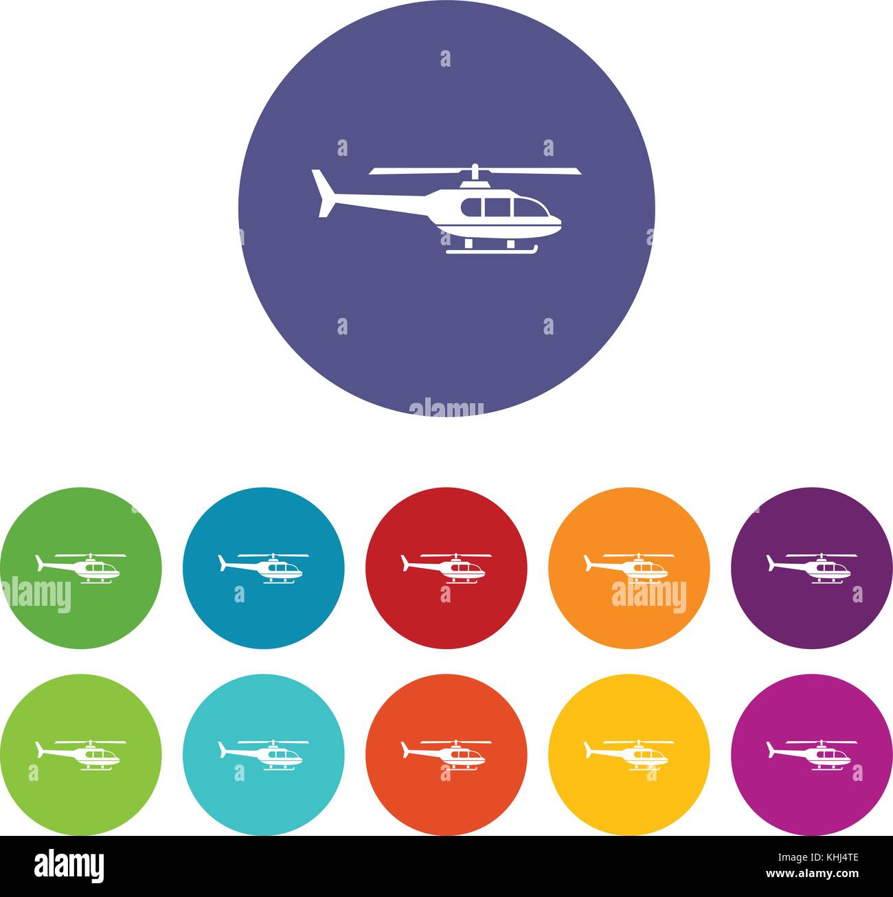 Military helicopter set icons Stock Vector