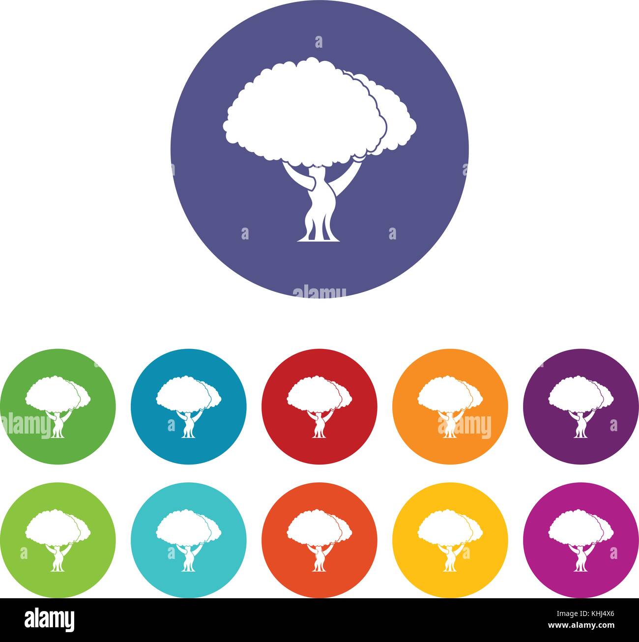 Tree set icons Stock Vector Image & Art - Alamy
