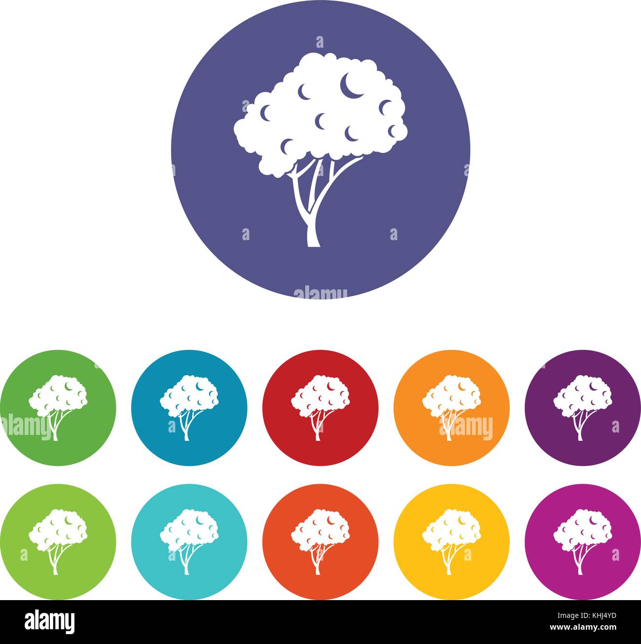 Tree set icons Stock Vector Image & Art - Alamy