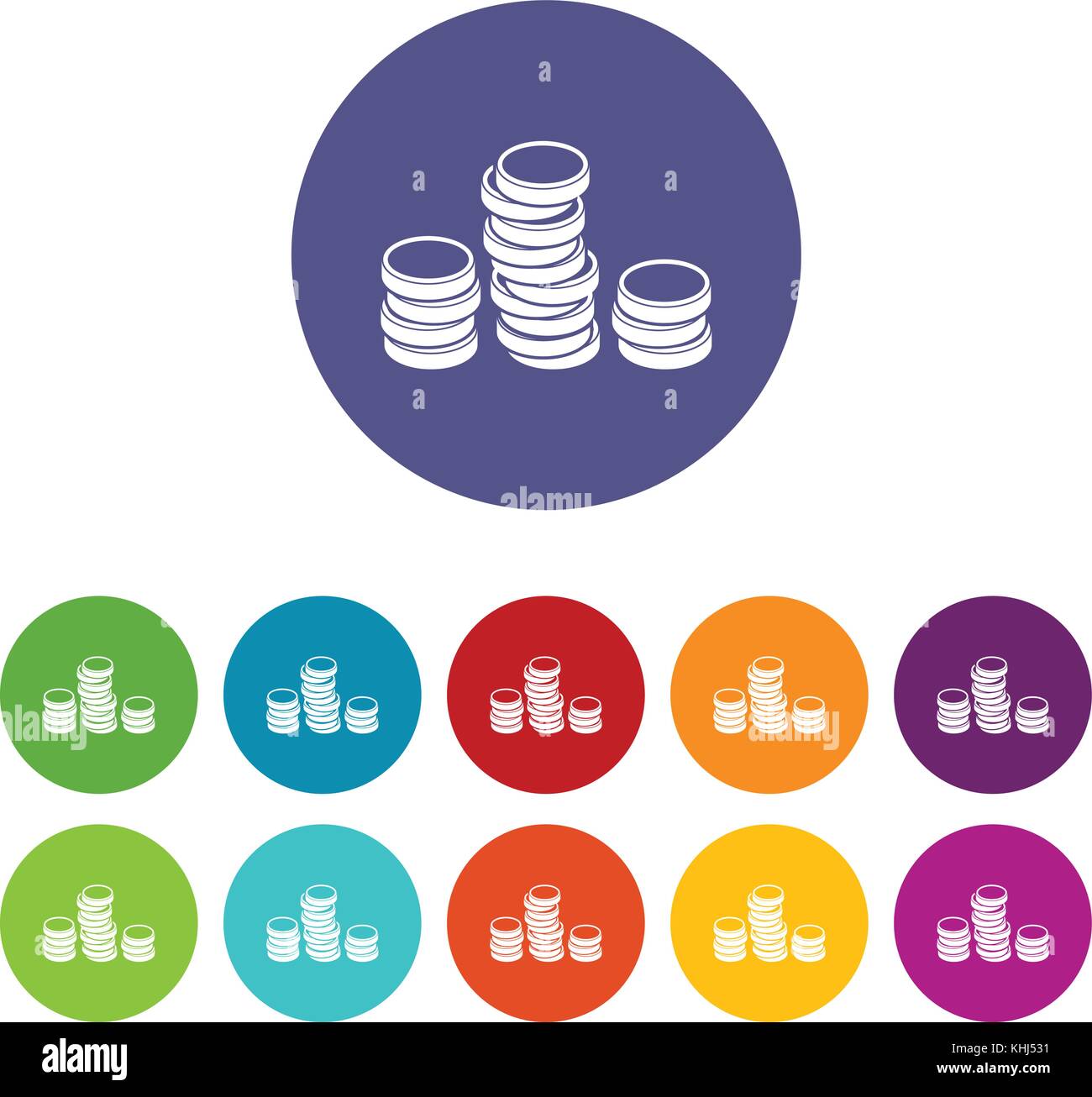 Gold coins set icons Stock Vector Image & Art - Alamy
