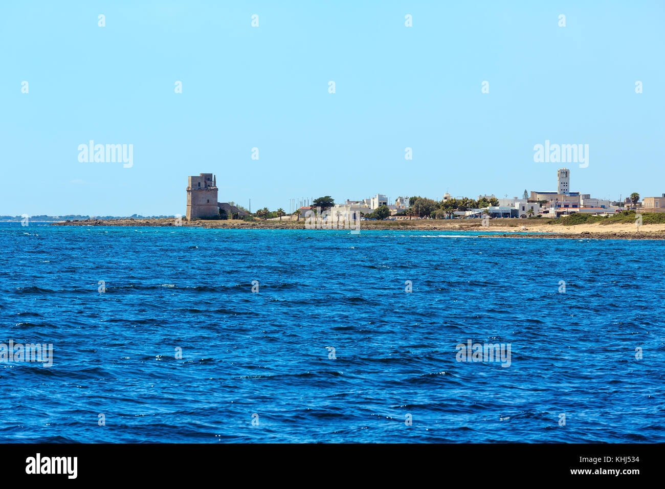 Picturesque Ionian sea Torre Colimena beach, Salento, Puglia, Italy