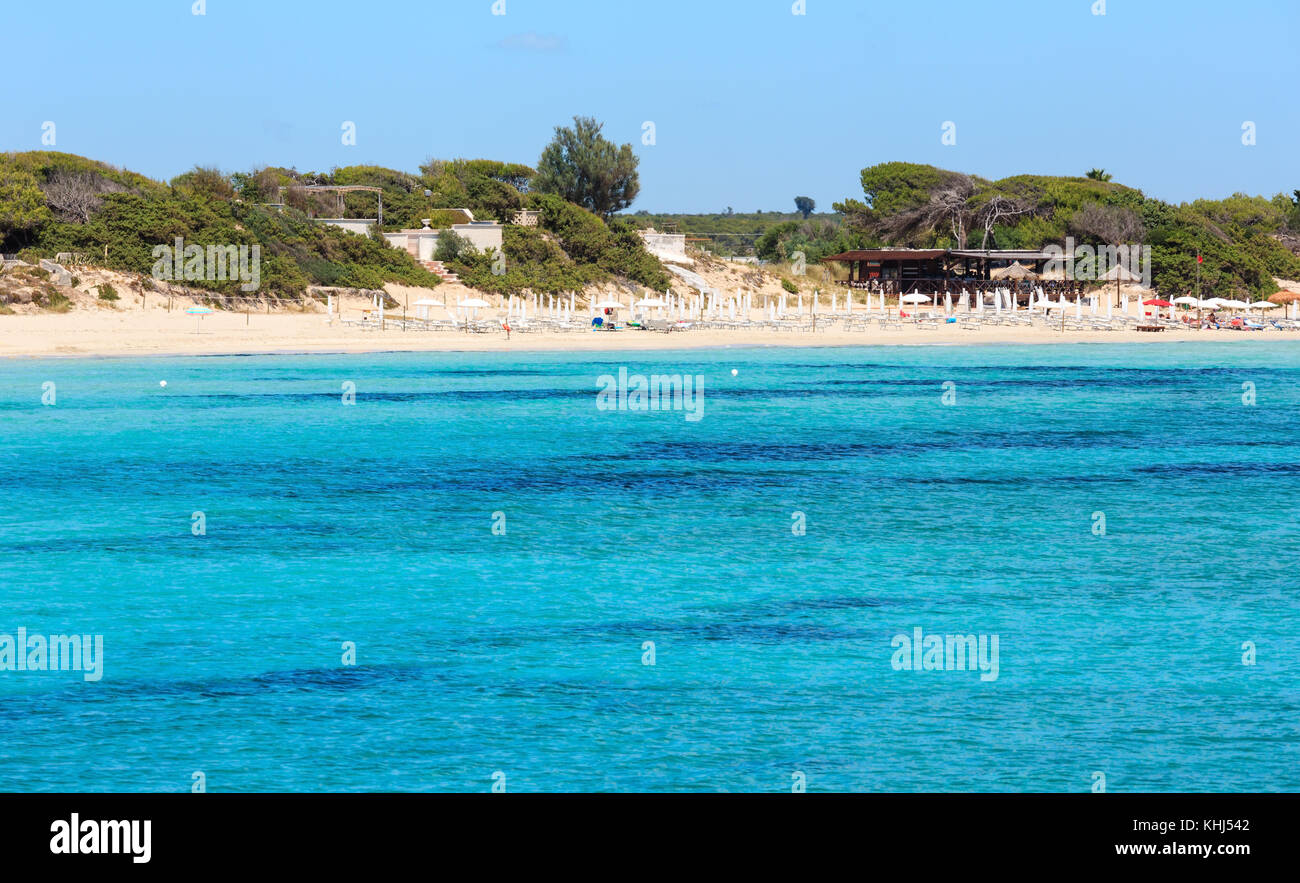 Picturesque Ionian sea Torre Colimena beach, Salento, Puglia, Italy