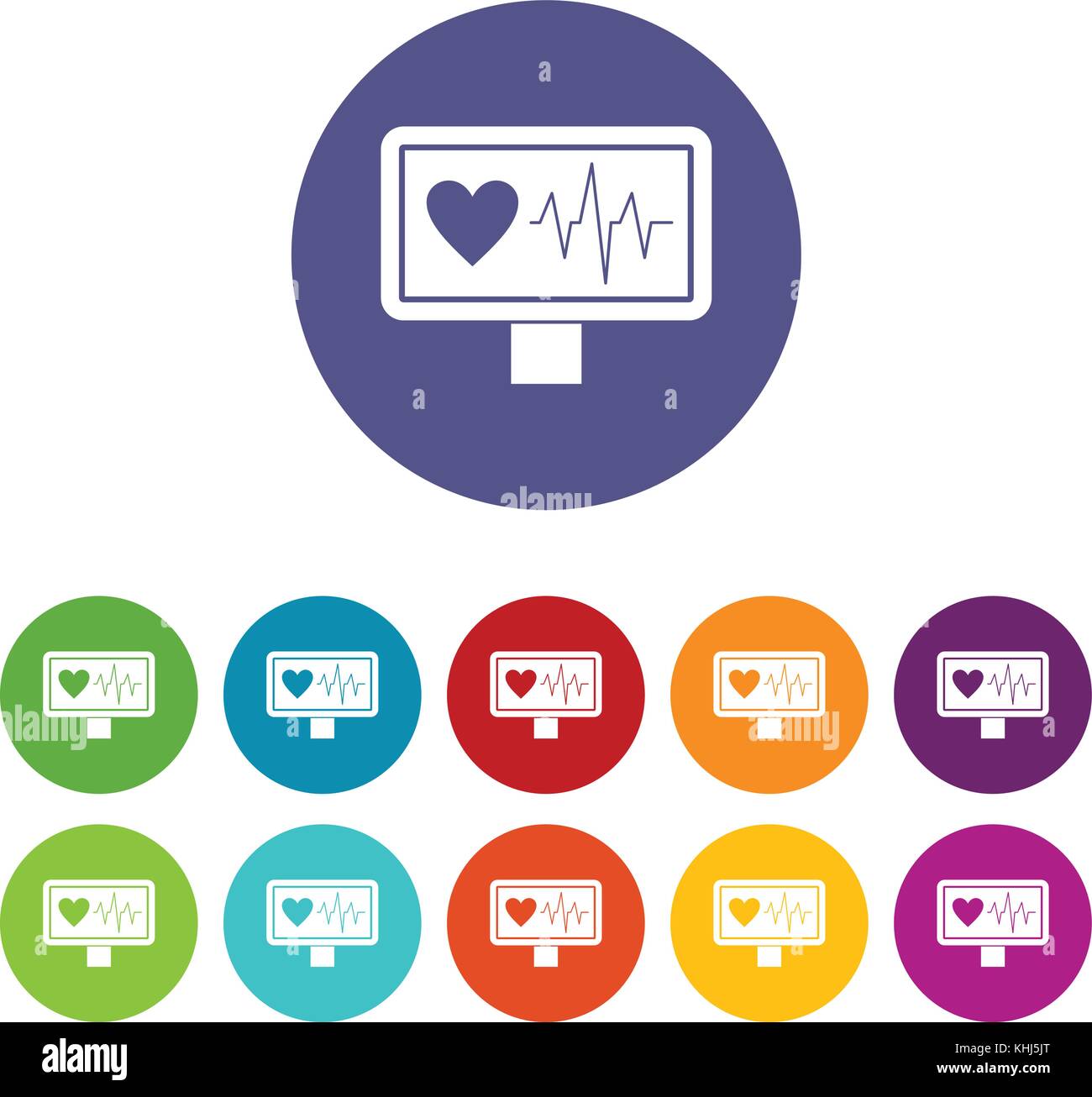 Heartbeat set icons Stock Vector Image & Art - Alamy