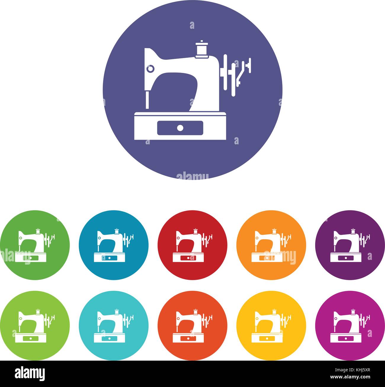 Sewing machine set icons Stock Vector Image & Art - Alamy