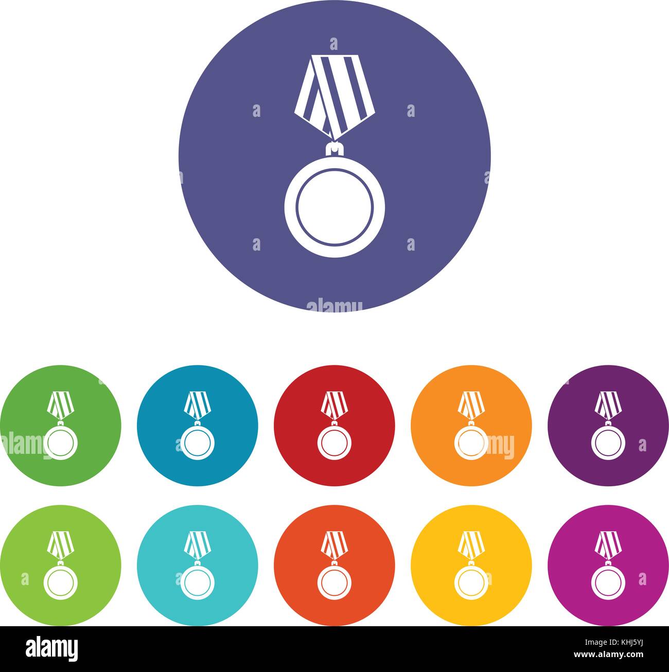 Winning medal set icons Stock Vector Image & Art - Alamy
