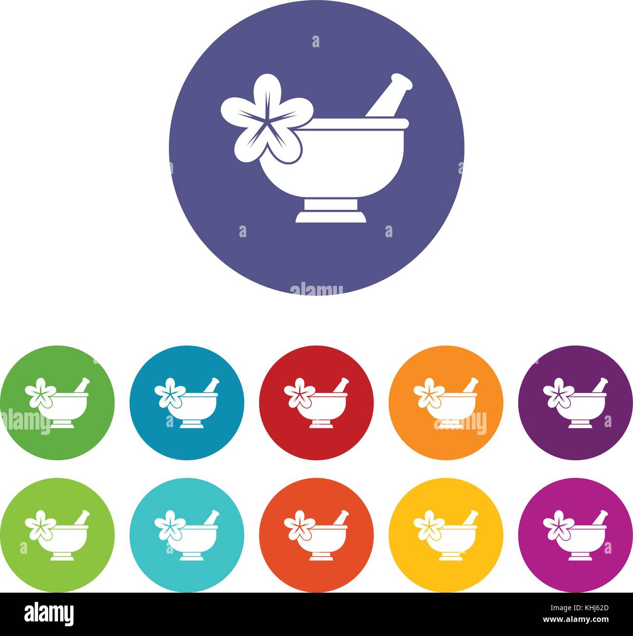 Mortar and pestle pharmacy set icons Stock Vector Image & Art Alamy