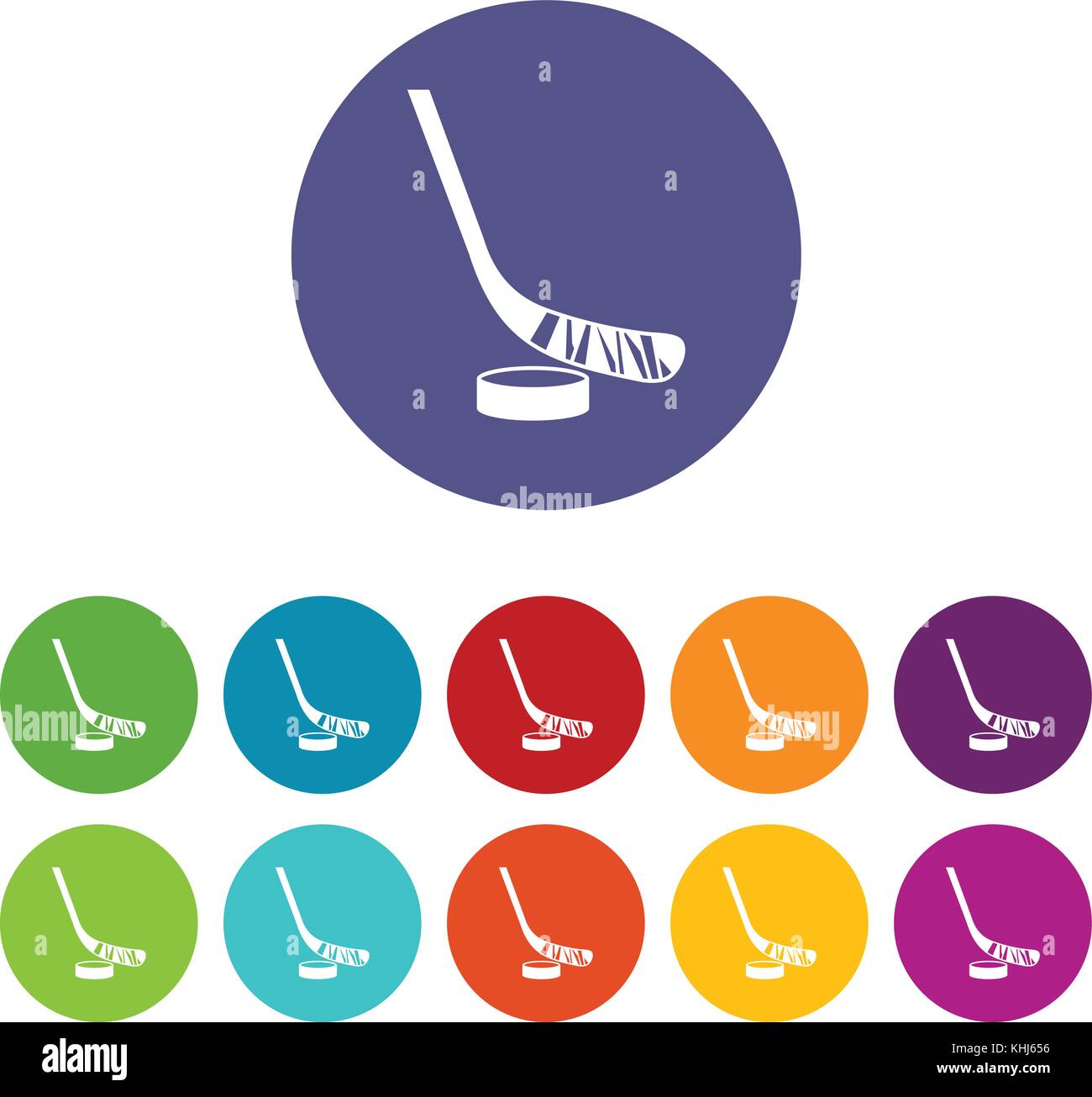 Stick and puck set icons Stock Vector Image & Art Alamy