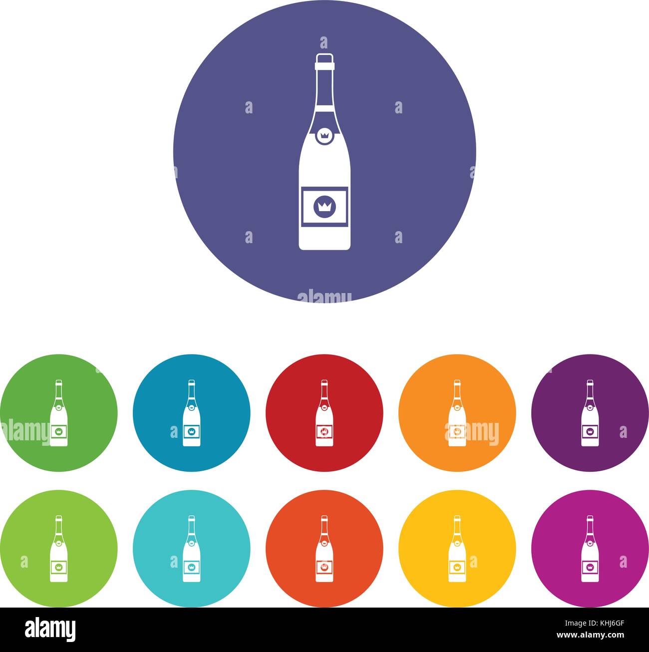 Champagne set icons Stock Vector Image & Art - Alamy