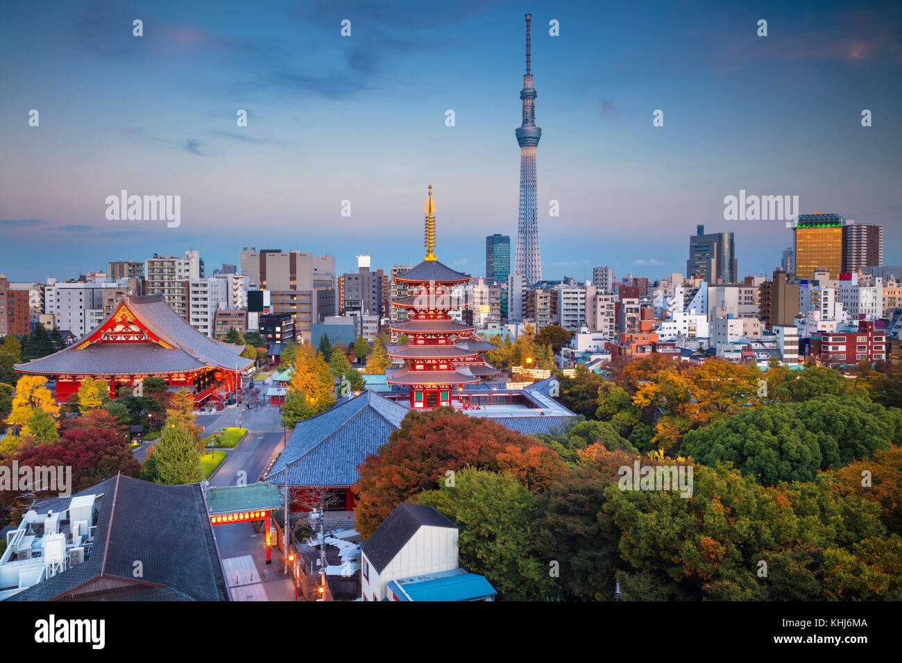 Tokyo, Japan. Cityscape image of Tokyo skyline at sunny autumn day in Japan. Stock Photo