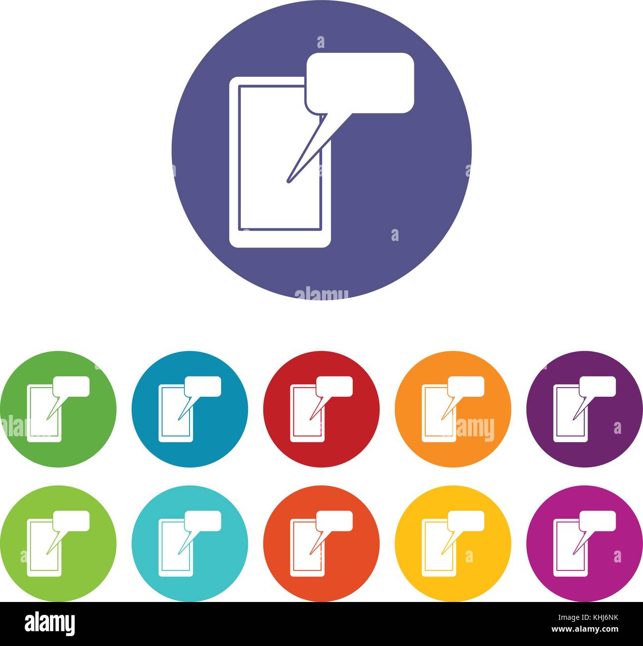 Mobile chatting set icons Stock Vector Image & Art - Alamy