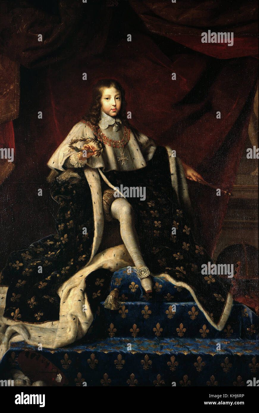 Henri Testelin - Portrait of King of France Louis XIV as a child in  coronation robe 1648 Stock Photo - Alamy