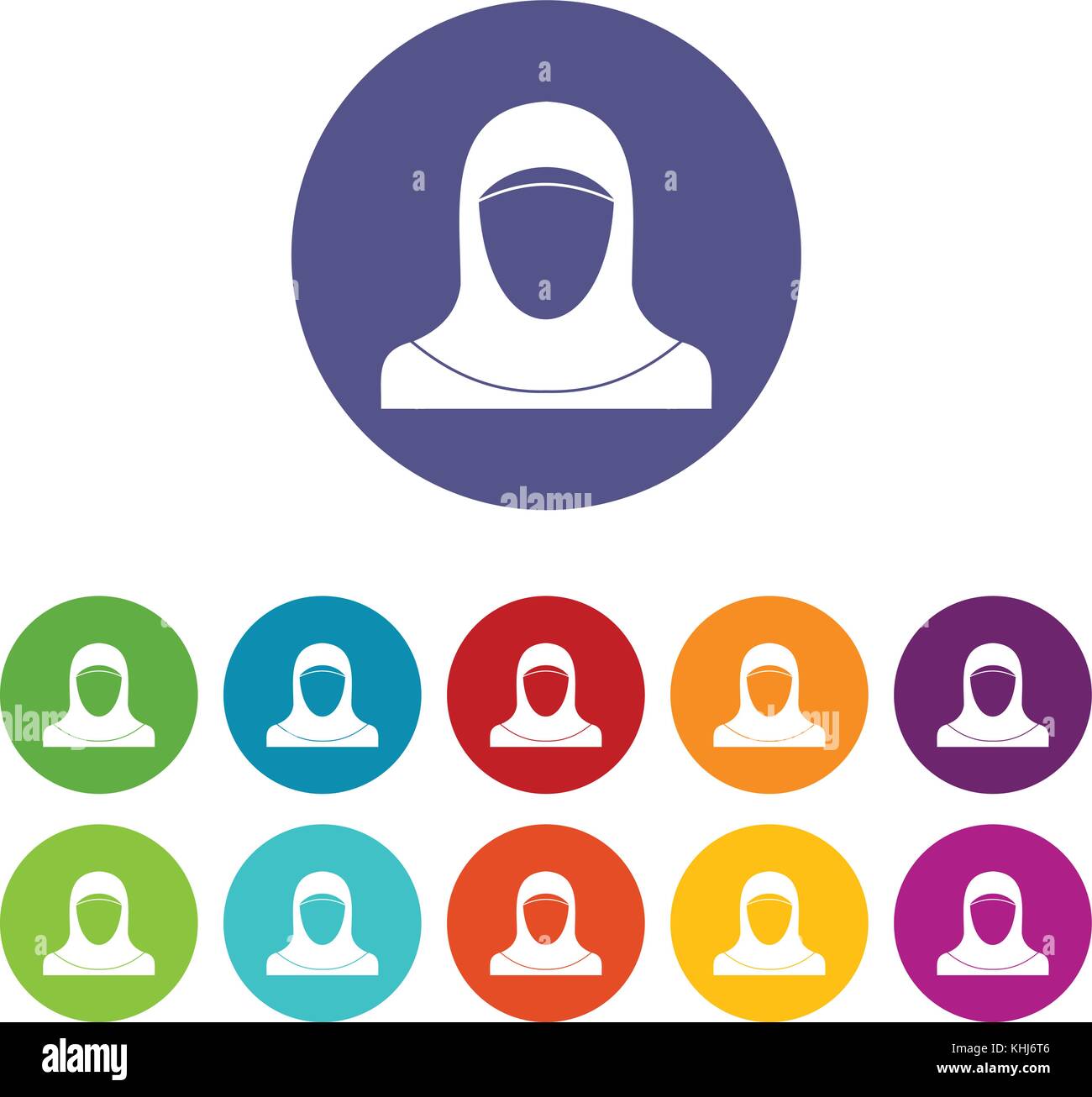 Muslim women wearing hijab set icons Stock Vector Image & Art - Alamy