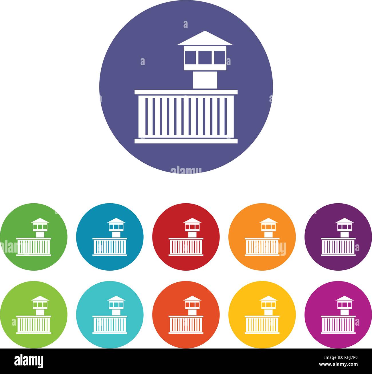 Prison tower set icons Stock Vector Image & Art - Alamy
