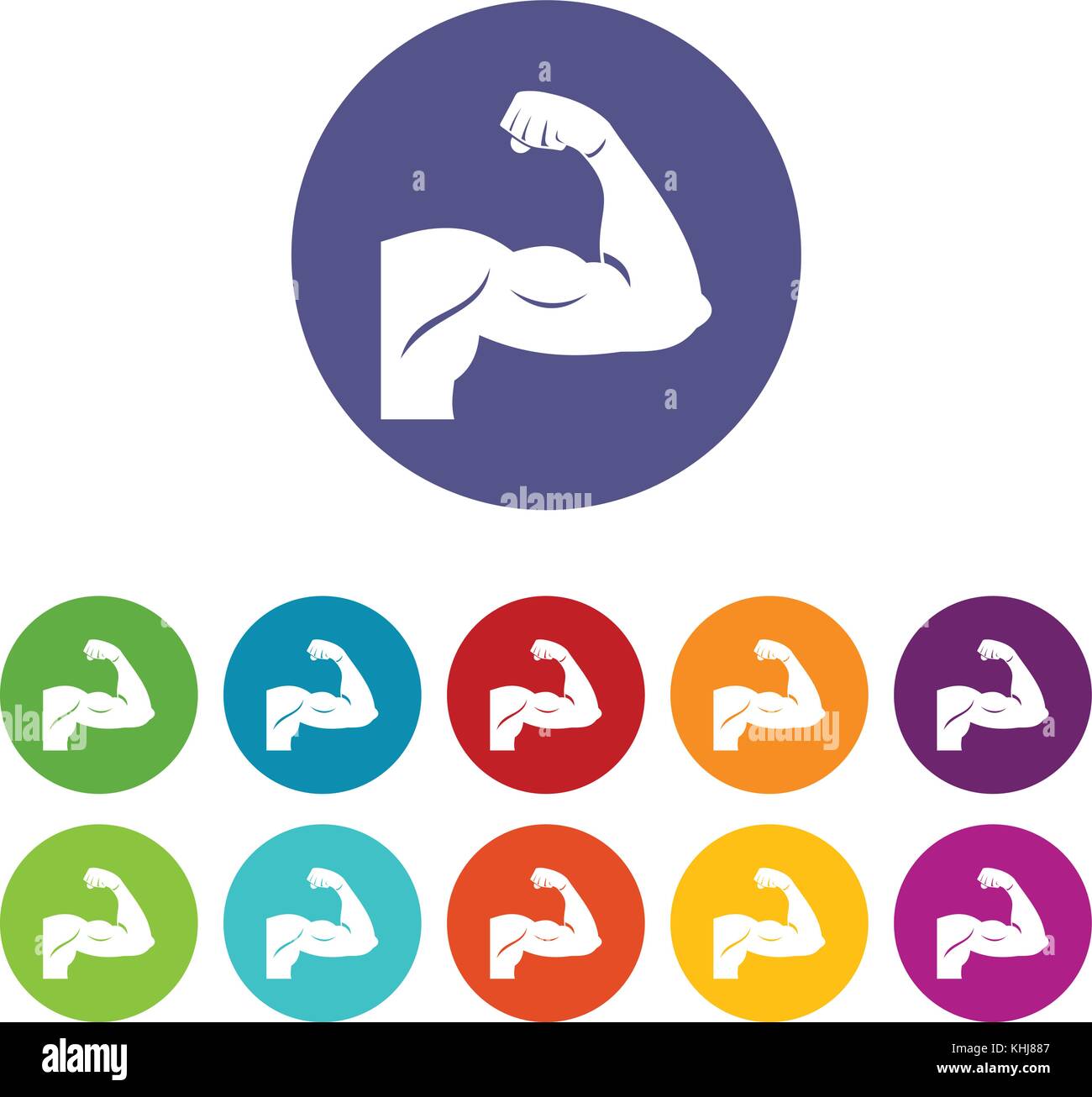 Biceps set icons Stock Vector