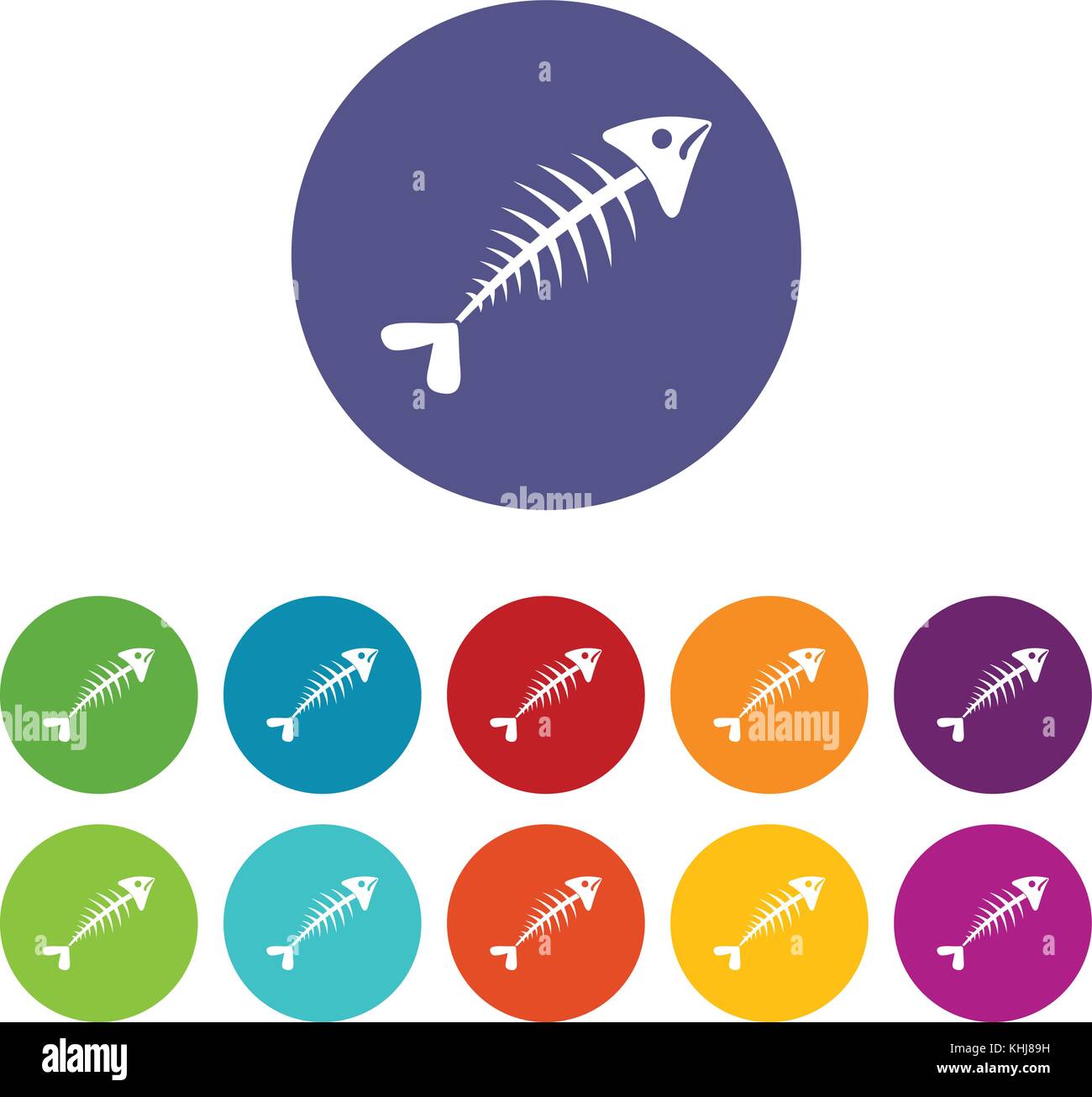 Fish bone set icons Stock Vector Image & Art - Alamy