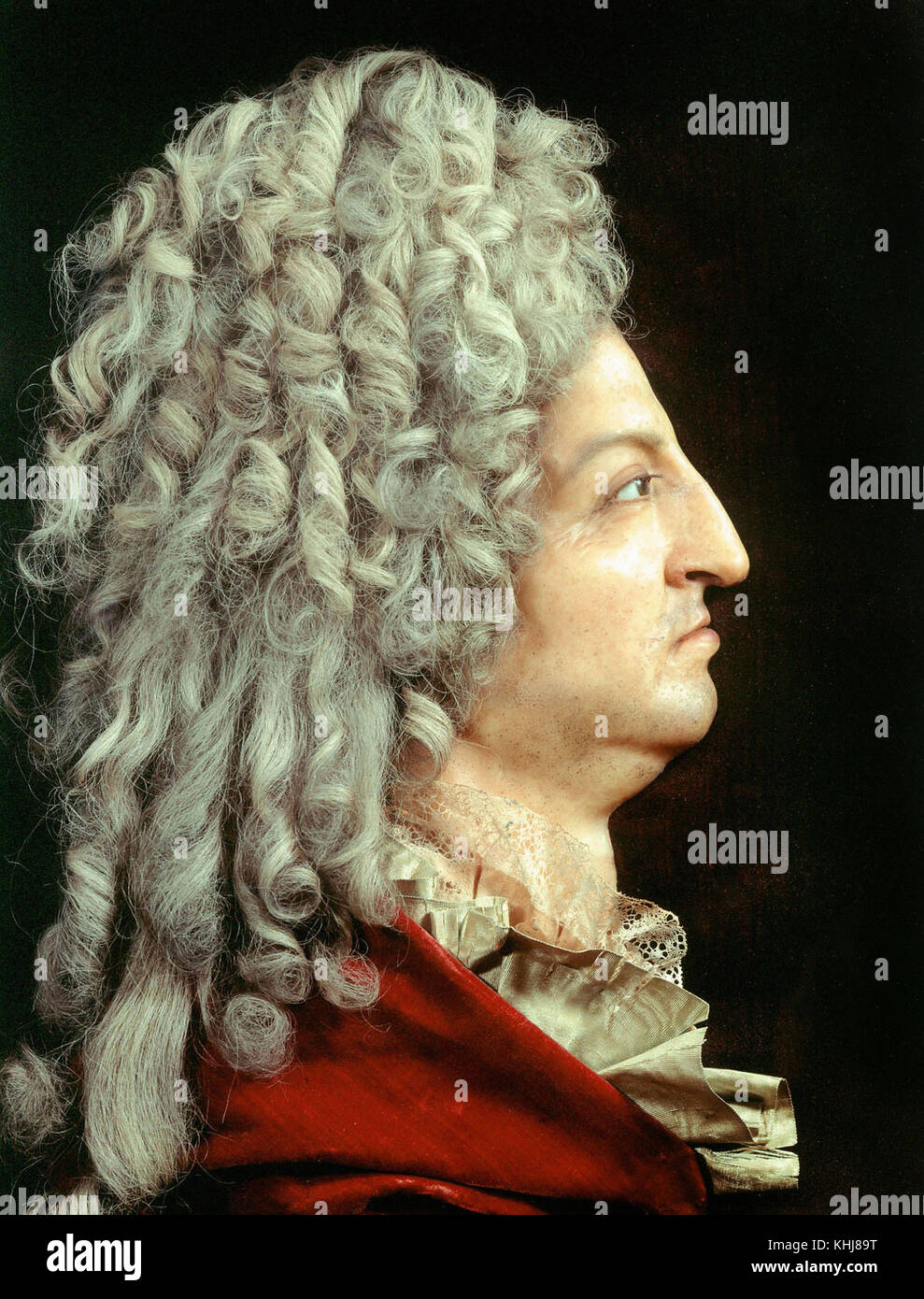 Benoist -  Wax portrait of Louis XIV  -   1706 Stock Photo