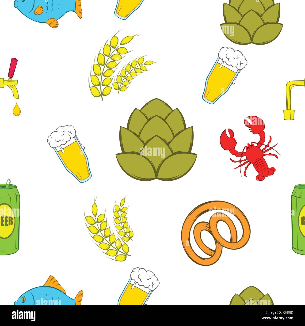Beer cans background pattern Stock Vector Images - Alamy