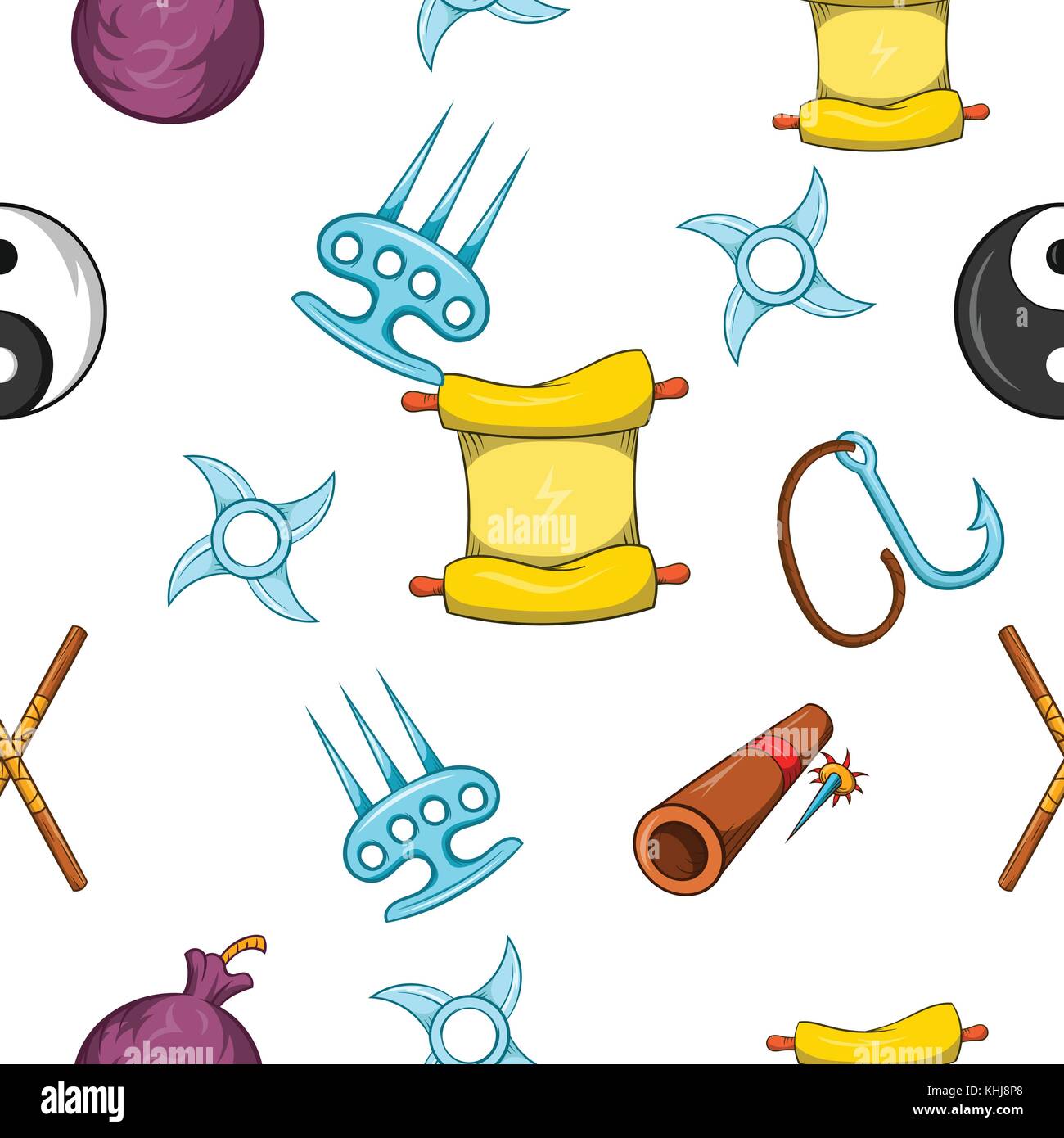 Killer ninja pattern, cartoon style Stock Vector Image & Art - Alamy