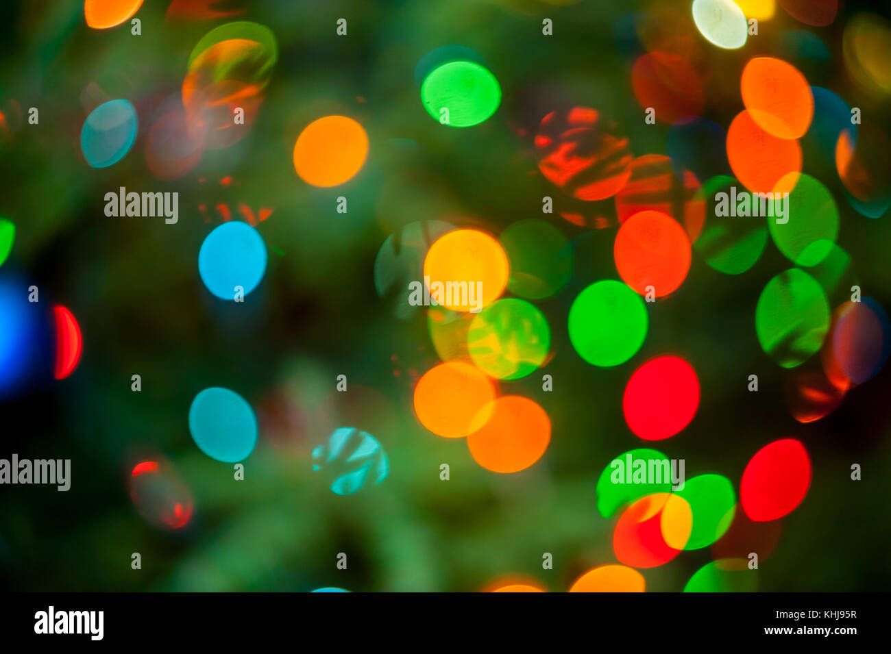Christmas tree lights bokeh background Stock Photo - Alamy