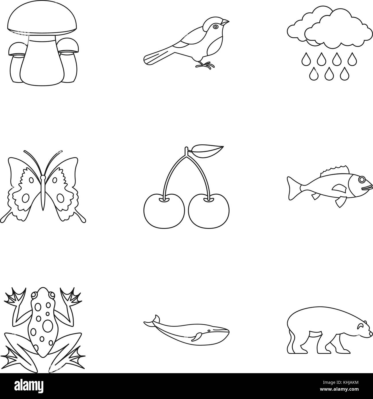 Environment icons set, outline style Stock Vector Image & Art - Alamy