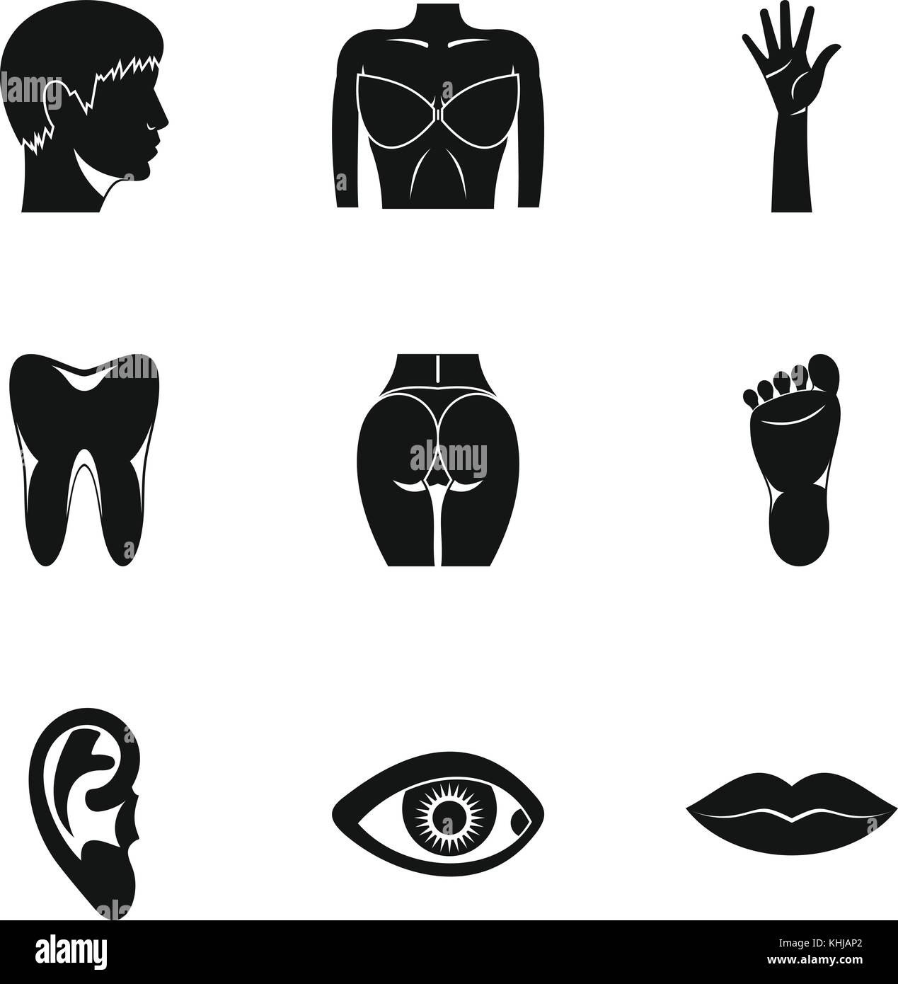 Outer part of body icons set, simple style Stock Vector Image & Art - Alamy